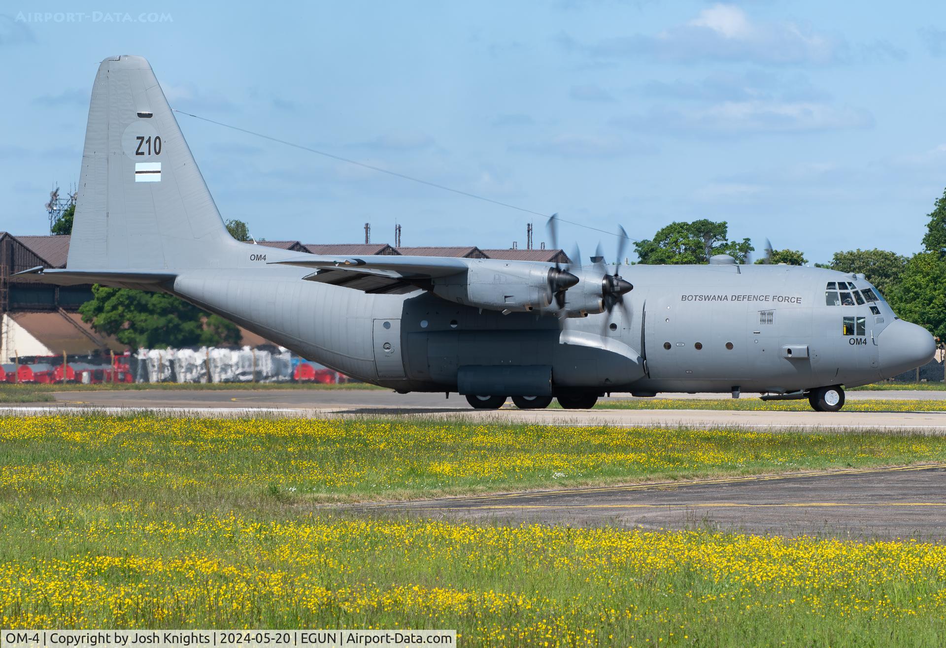 OM-4, 1974 Lockheed C-130H Hercules C/N 382-4640, Lining Up For RWY10 @ RAF Mildenhall, Ready For Departure to Gran Canaria.