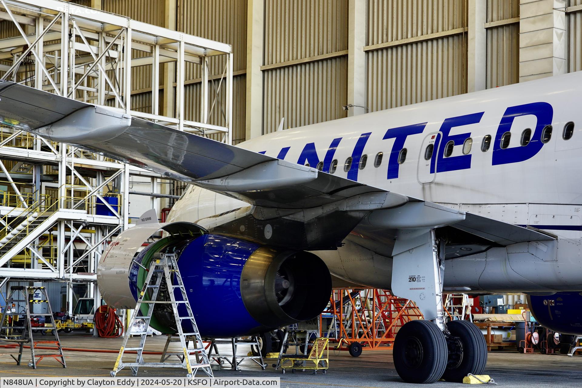 N848UA, 2002 Airbus A319-131 C/N 1647, SFO 2024.