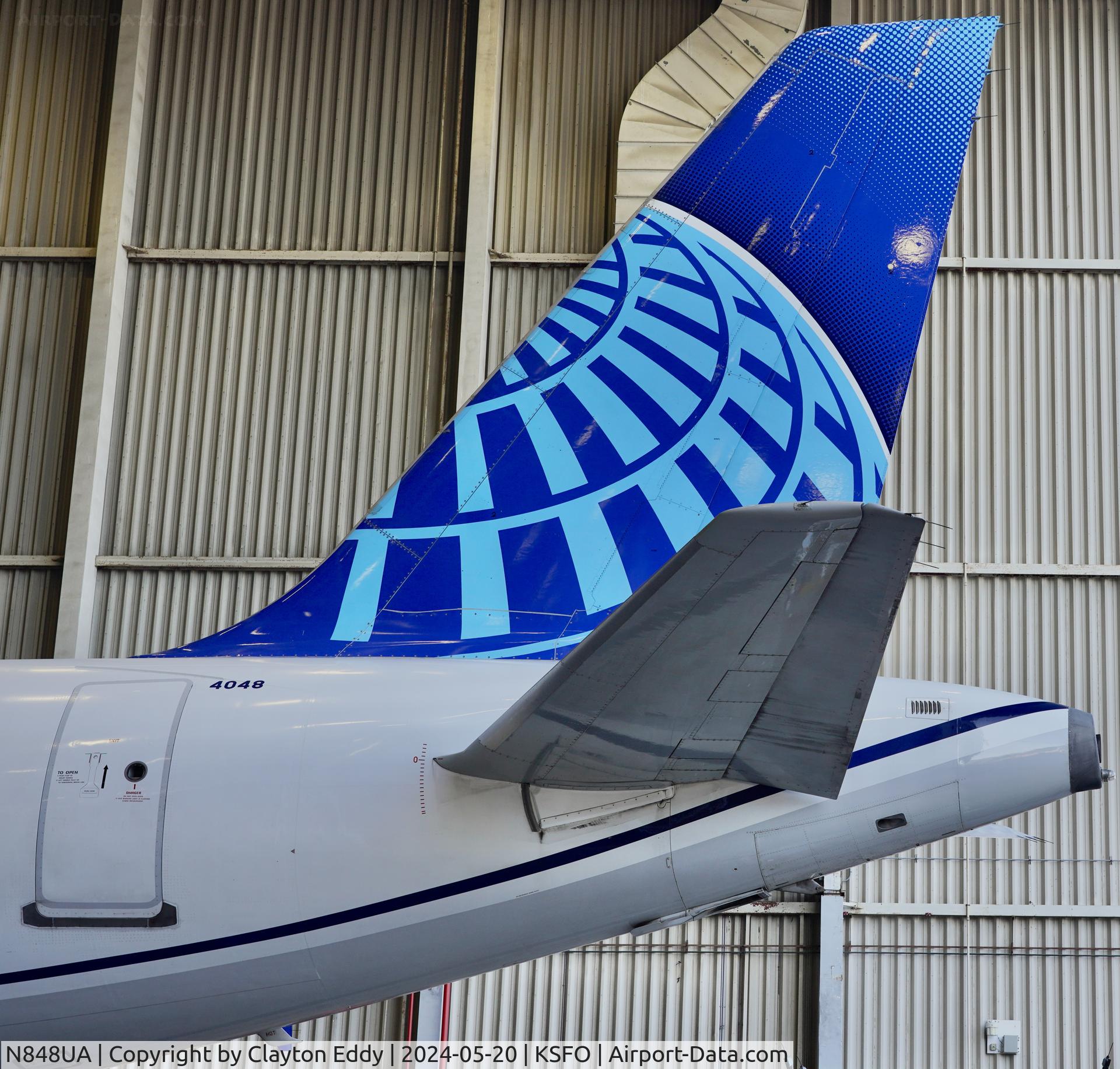 N848UA, 2002 Airbus A319-131 C/N 1647, SFO 2024.