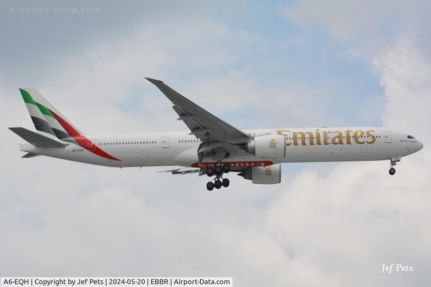 A6-EQH, 2017 Boeing 777-31H/ER C/N 42353, Landing at Brussels Airport.