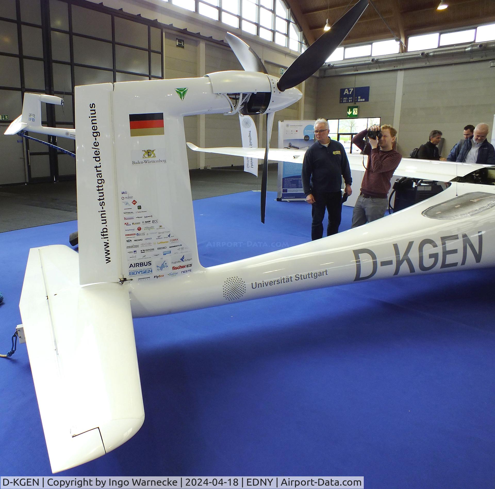 D-KGEN, 2011 Akaflieg Stuttgart e-Genius C/N 01, Akaflieg Stuttgart e-Genius hybrid powered by Mercedes-Benz OM660 diesel and an electric Motor, at the AERO 2024, Friedrichshafen