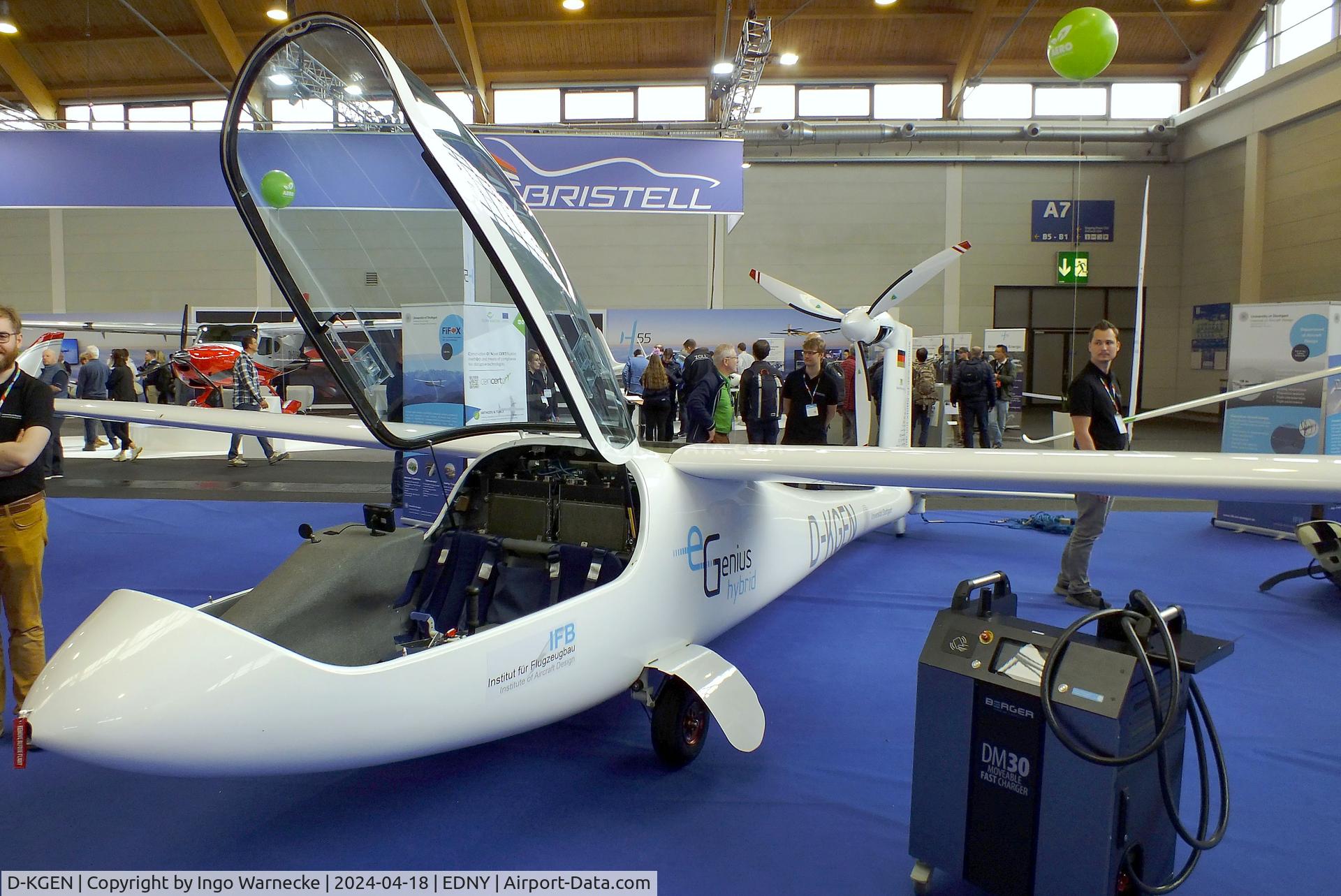 D-KGEN, 2011 Akaflieg Stuttgart e-Genius C/N 01, Akaflieg Stuttgart e-Genius hybrid powered by Mercedes-Benz OM660 diesel and an electric Motor, at the AERO 2024, Friedrichshafen
