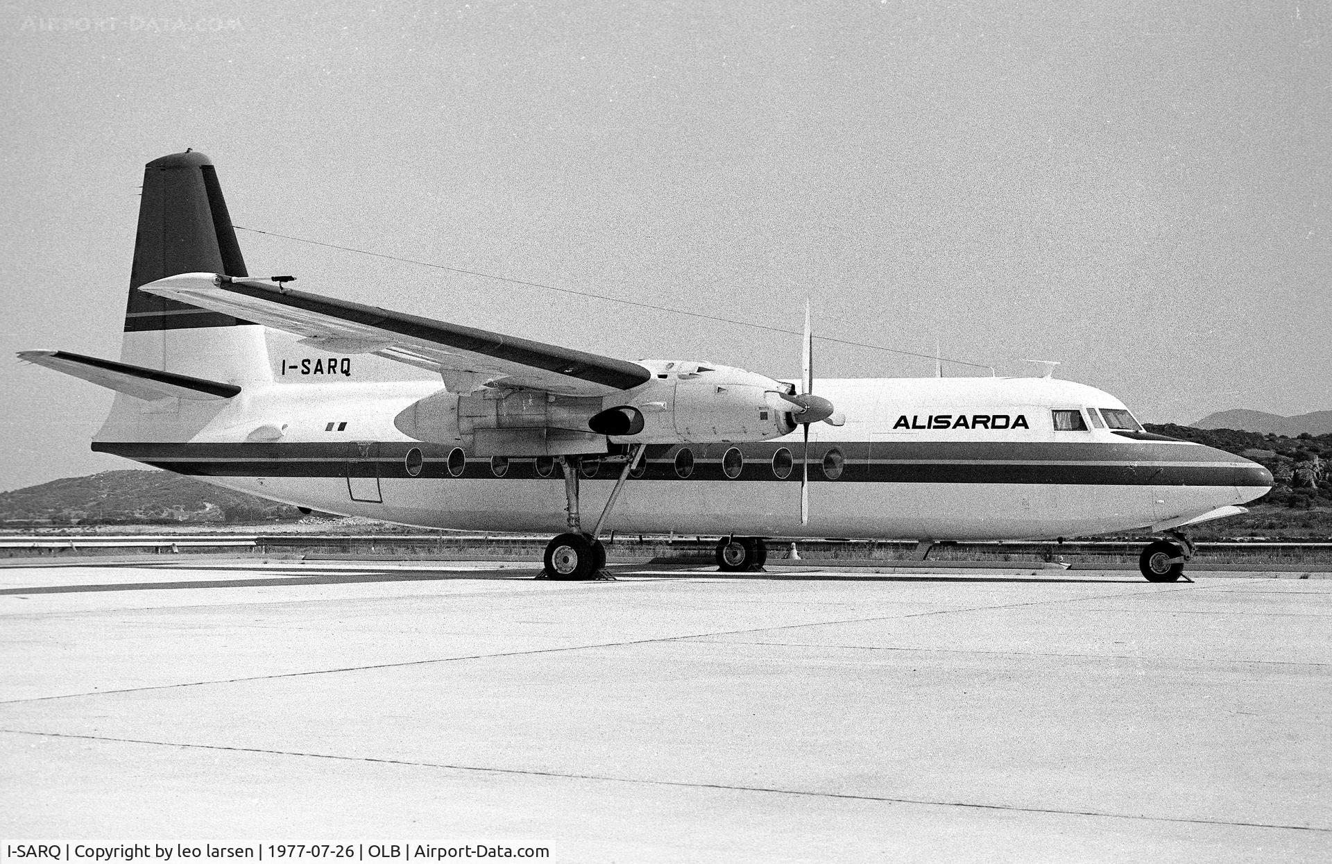 I-SARQ, 1964 Fokker F-27-100 Friendship C/N 10257, Olbia 26.7.1977