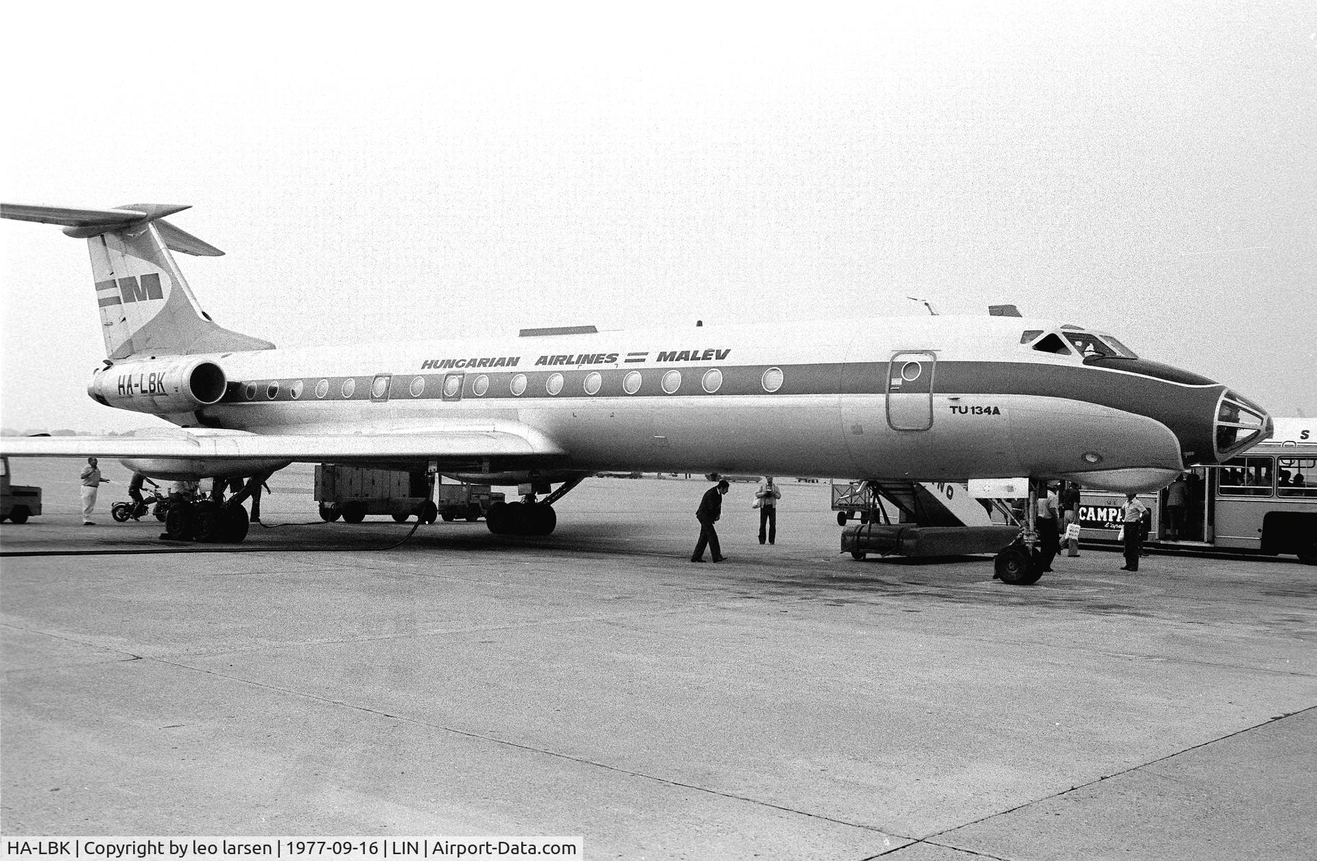 HA-LBK, 1971 Tupolev Tu-134A C/N 1351302, Linarte 16.9.1977