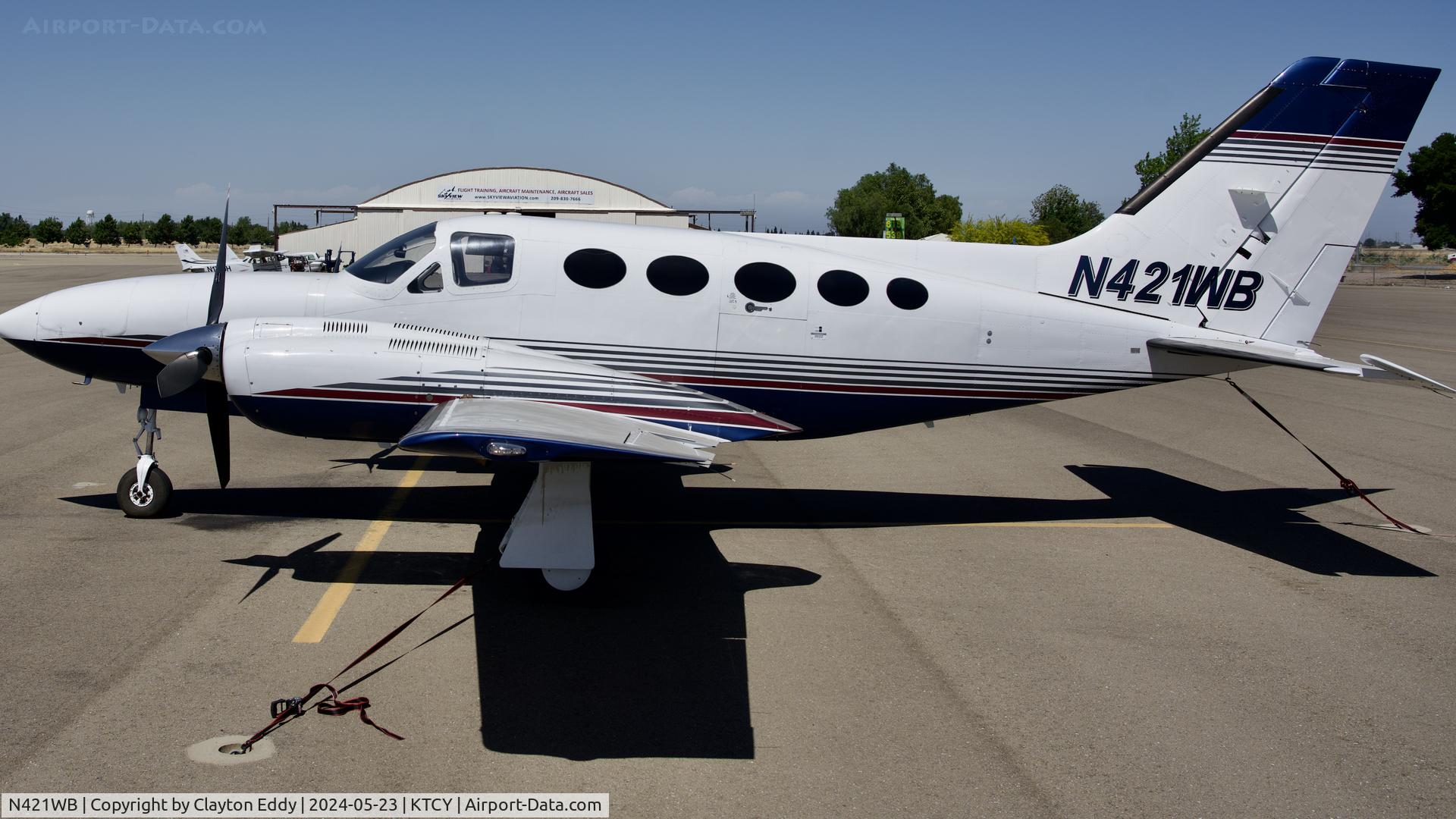 N421WB, 1994 Cessna 421A Golden Eagle C/N 421A0099, Tracy Airport in California 2024.