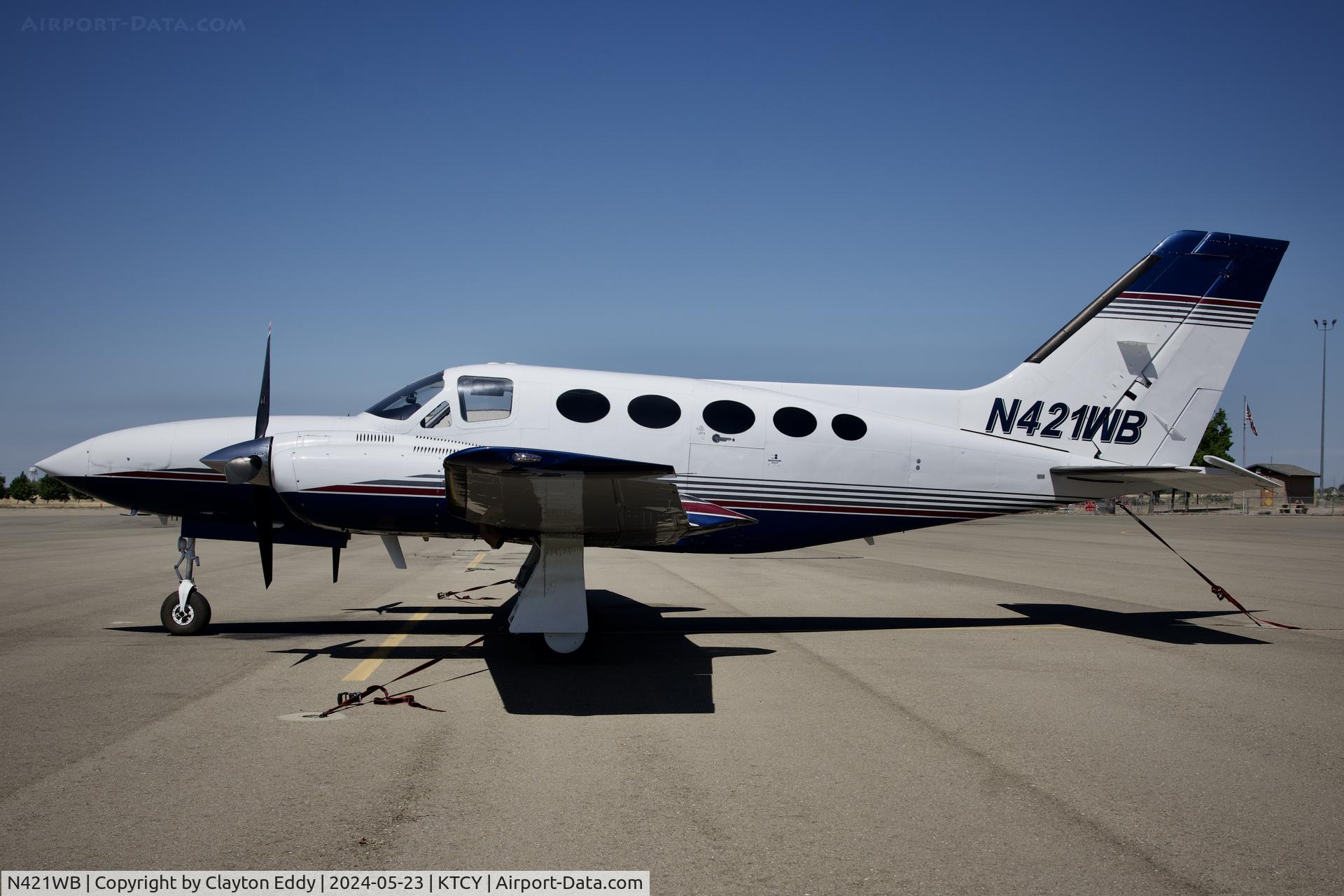 N421WB, 1994 Cessna 421A Golden Eagle C/N 421A0099, Tracy Airport in California 2024.