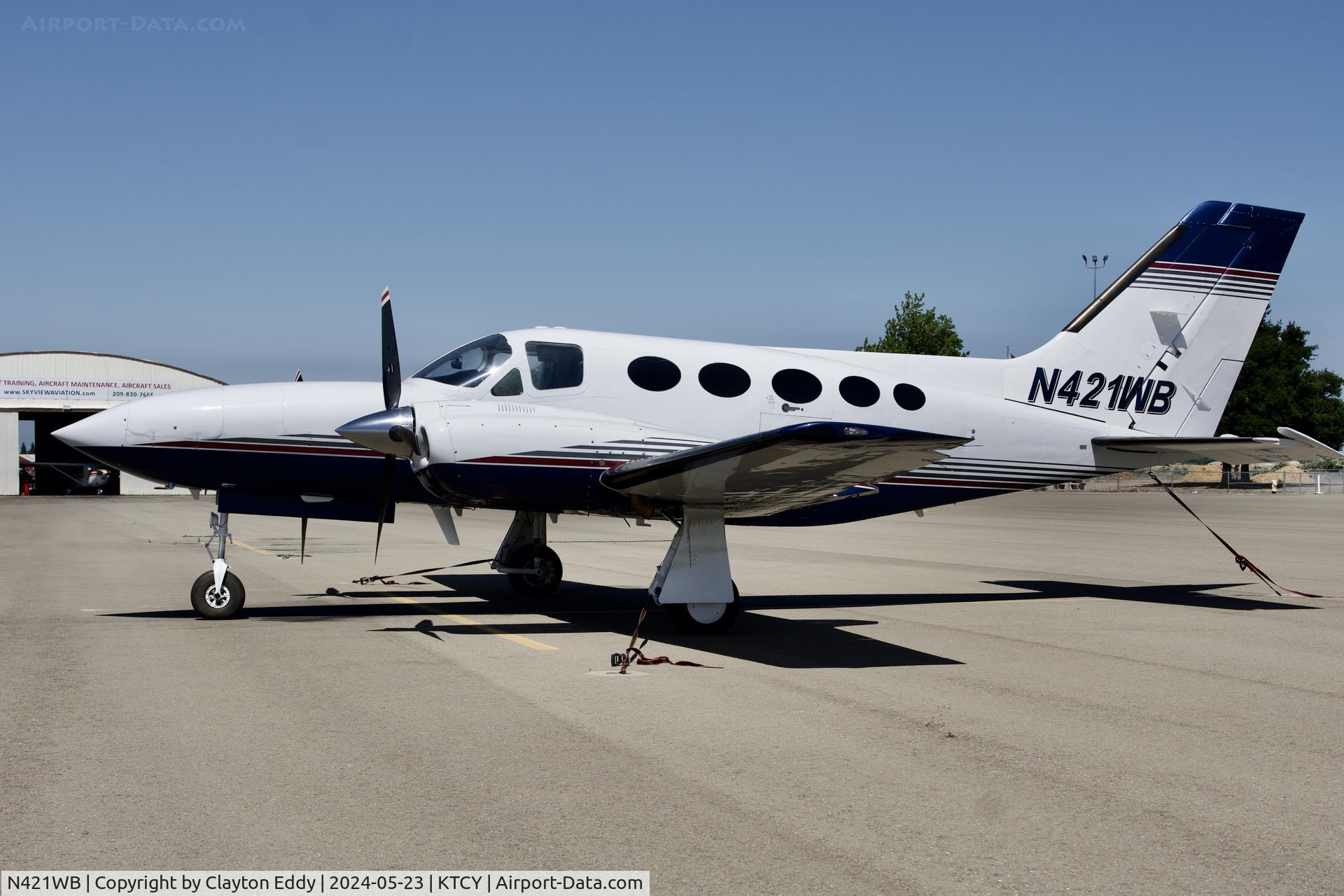 N421WB, 1994 Cessna 421A Golden Eagle C/N 421A0099, Tracy Airport in California 2024.