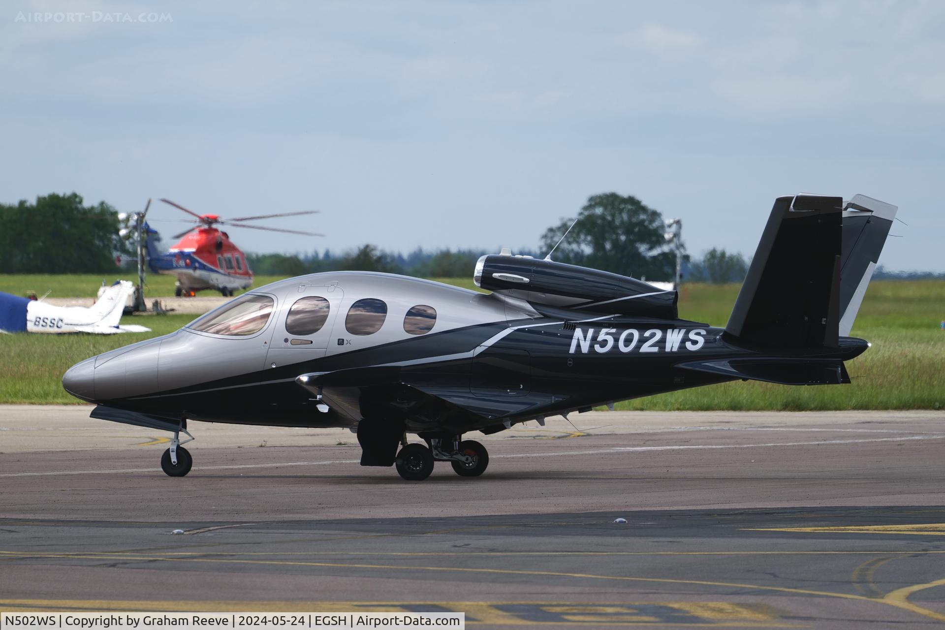 N502WS, 2021 Cirrus SF50 Vision C/N 0262, Just landed at Norwich.