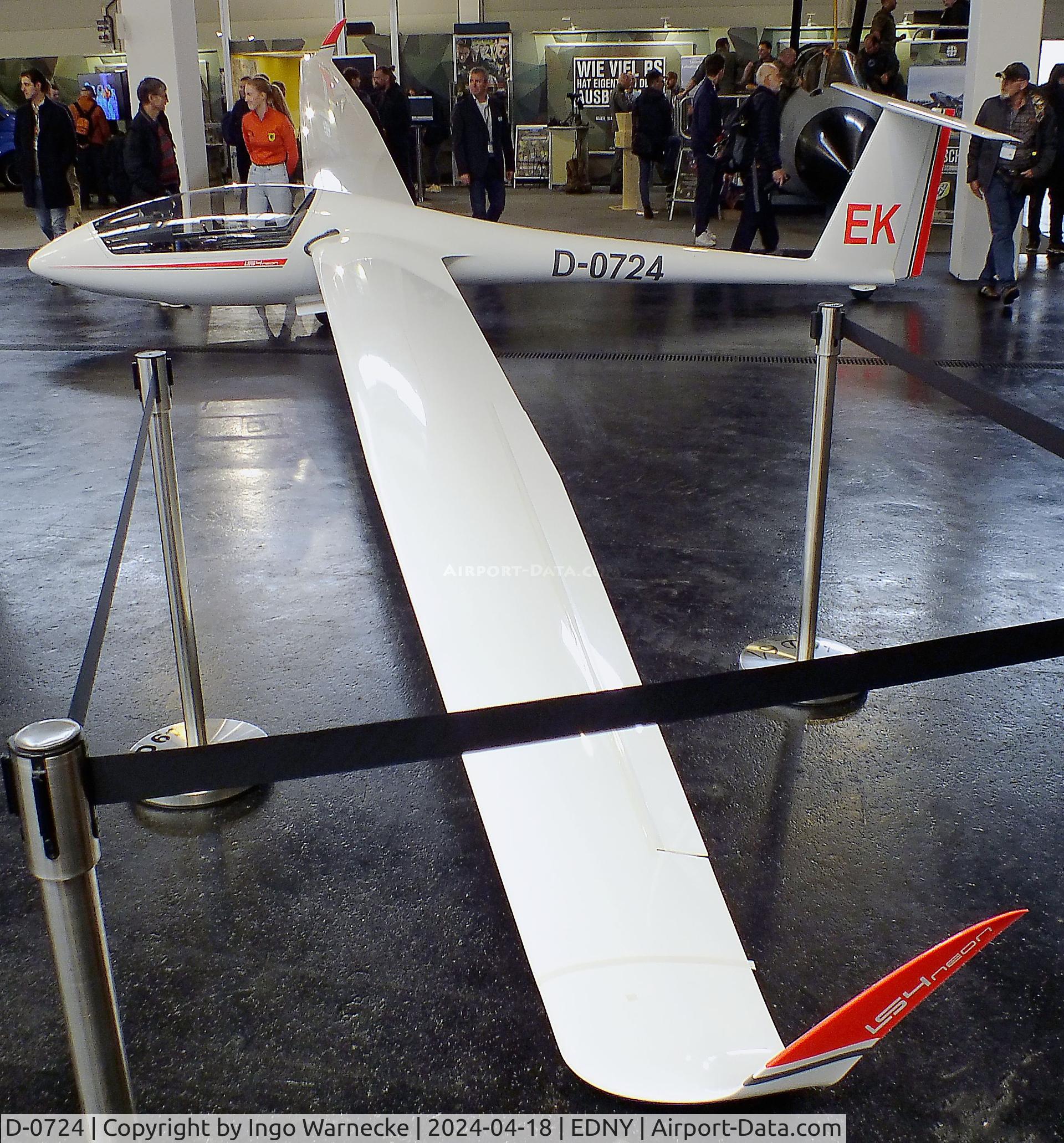 D-0724, Rolladen-Schneider LS-4b C/N 4803, Rolladen-Schneider LS-4b neon at the AERO 2024, Friedrichshafen