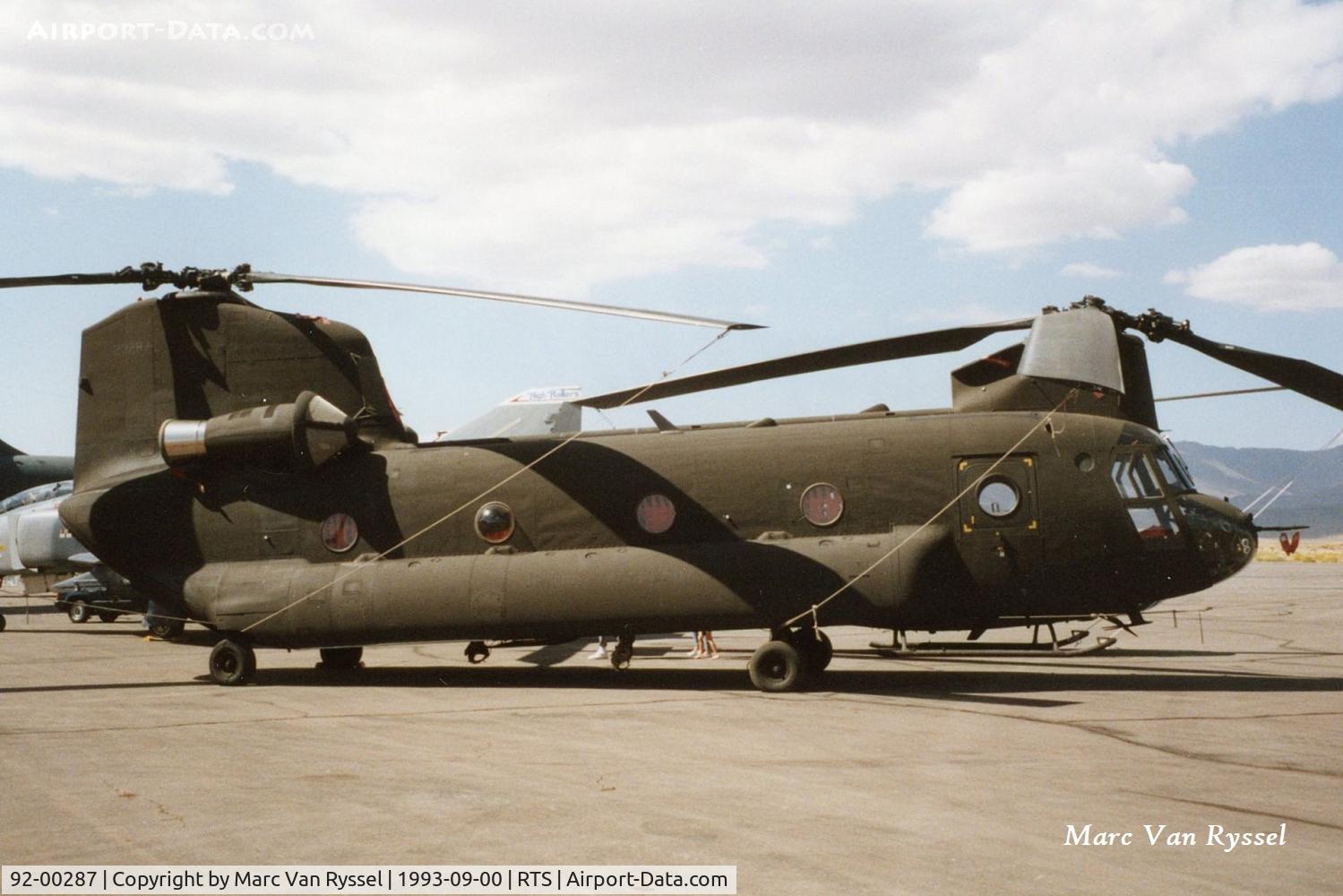 92-00287, 1992 Boeing Vertol CH-47D Chinook C/N M.3428, 92-00287 at Reno Air Races in Sept 1993.