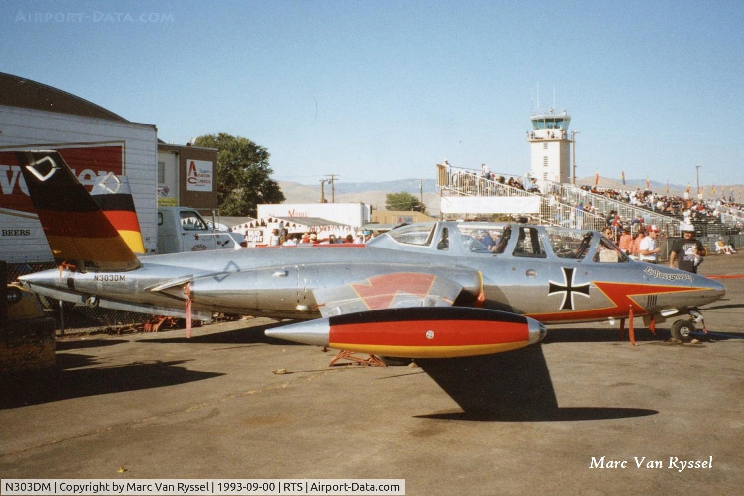 N303DM, 1967 Fouga (Valmet) CM-170R Magister C/N FM-81, N303DM at Reno Air Races in Sept 1993.