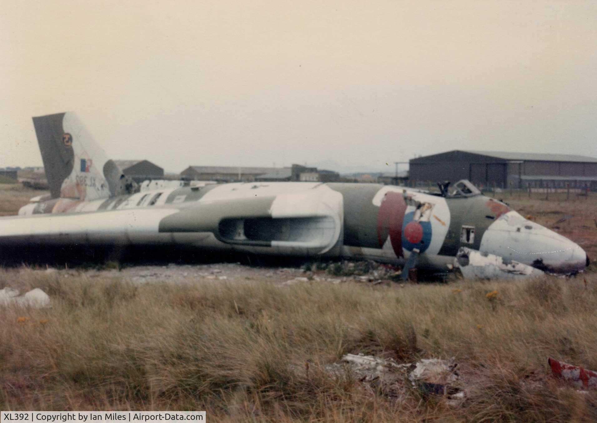 XL392, 1962 Avro Vulcan B.2 C/N Set 42, Avro Vulcan XL 392 at the fire dump at RAF Valley