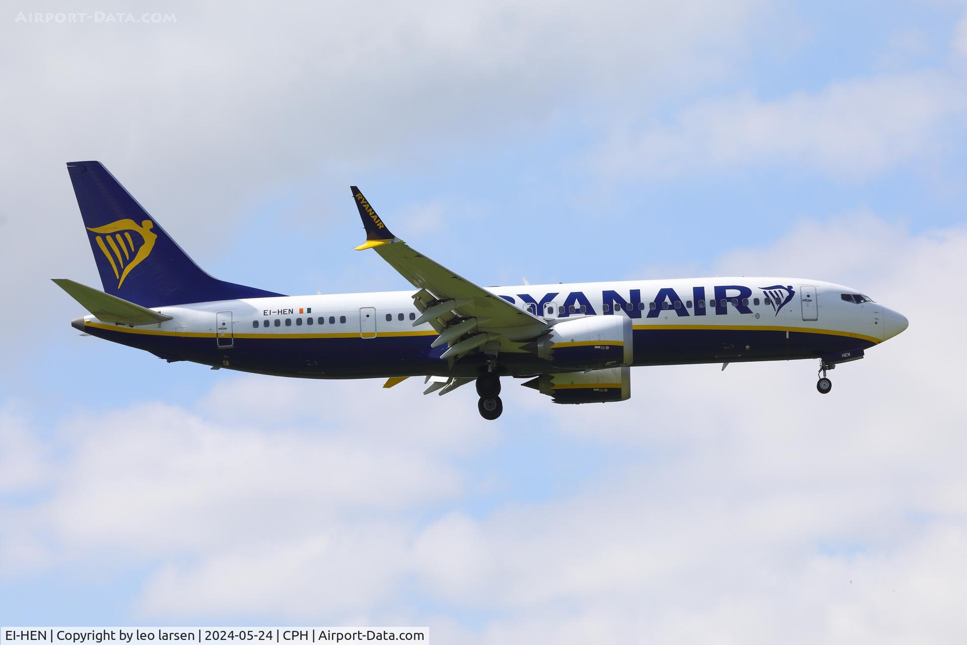 EI-HEN, 2021 Boeing 737-8-200 MAX C/N 62301, Copenhagen 24.5.2024 L/D R-04L