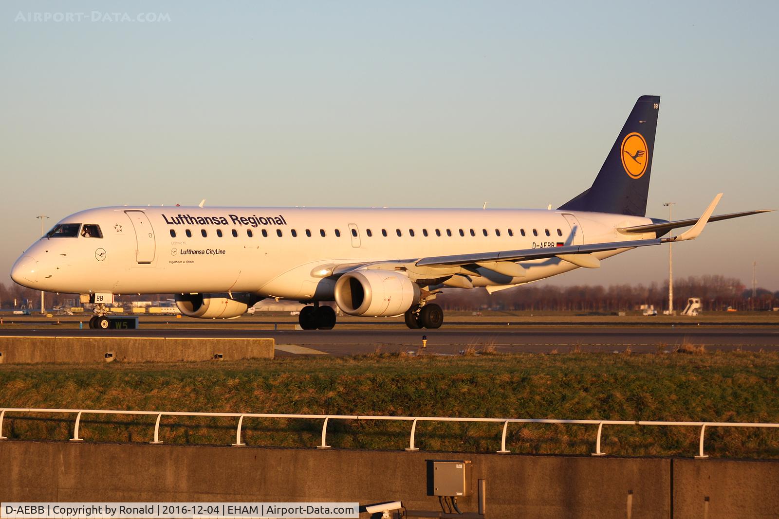 D-AEBB, 2009 Embraer 195LR (ERJ-190-200LR) C/N 19000316, at spl