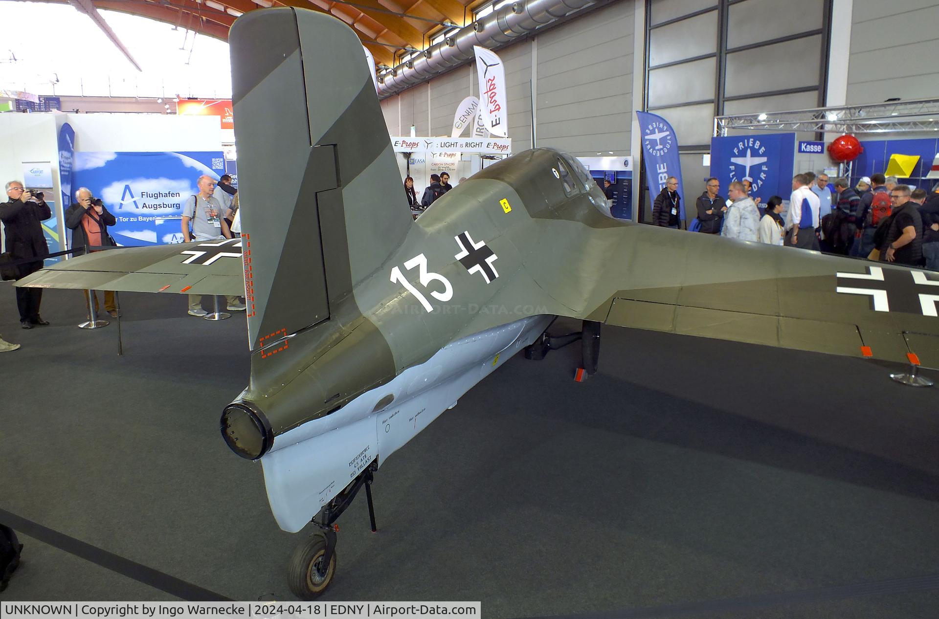 UNKNOWN, 2024 Heinz-Dieter Sippel Me 163 Komet replica C/N 01, Heinz-Dieter Sippel Me 163B Komet ultralight replica with JetCat P1000 Pro turbojet (first powered flight expected soon) at the AERO 2024, Friedrichshafen