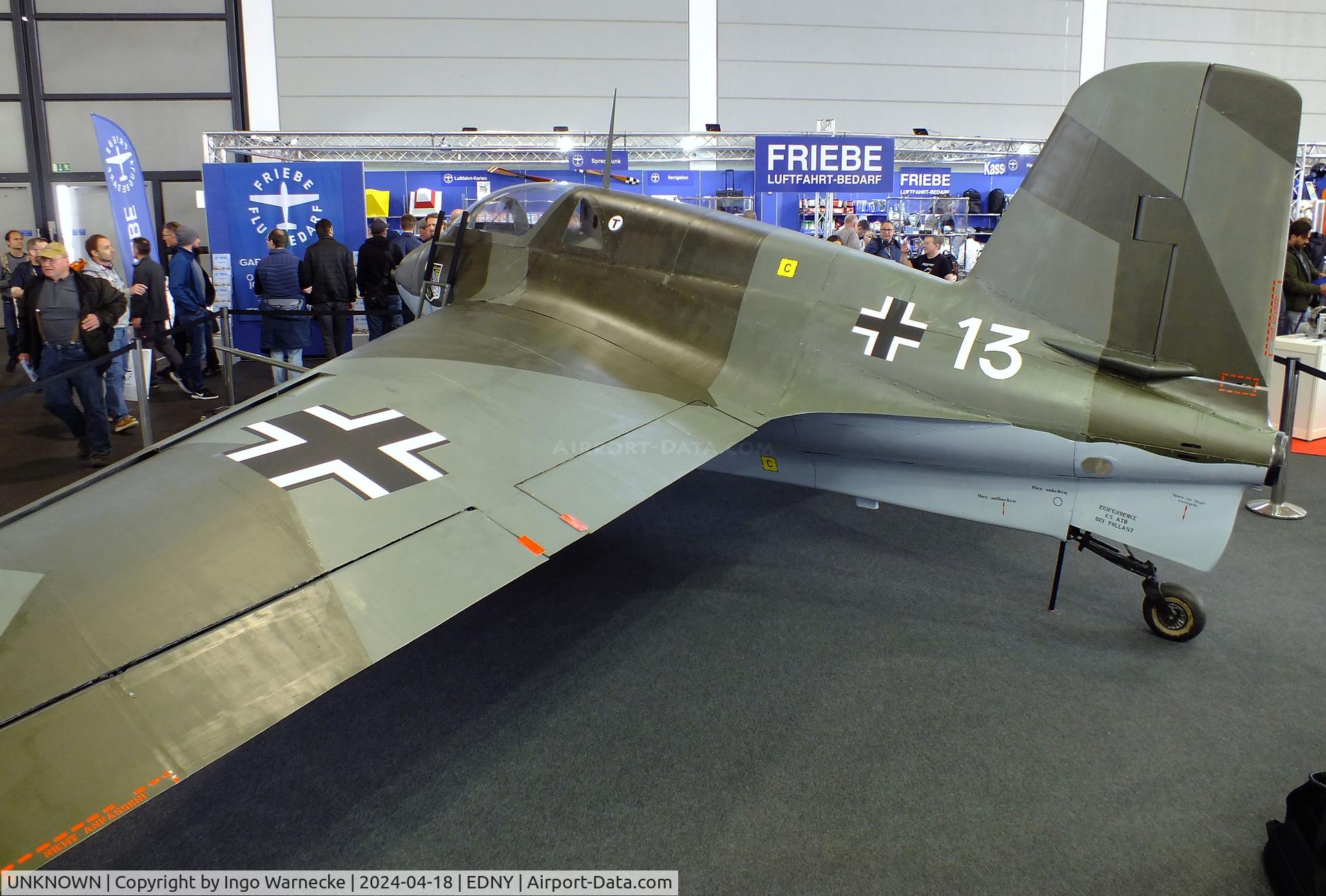 UNKNOWN, 2024 Heinz-Dieter Sippel Me 163 Komet replica C/N 01, Heinz-Dieter Sippel Me 163B Komet ultralight replica with JetCat P1000 Pro turbojet (first powered flight expected soon) at the AERO 2024, Friedrichshafen