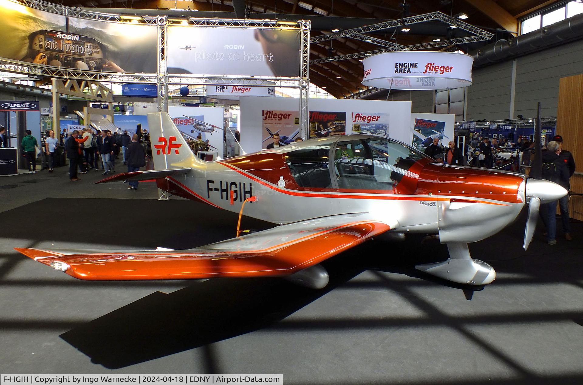 F-HGIH, Robin DR-400-140B Major C/N 2750, Robin DR.401-155CDI with Thielert Centurion (Continental CD-155) Jet A/diesel engine at the AERO 2024, Friedrichshafen
