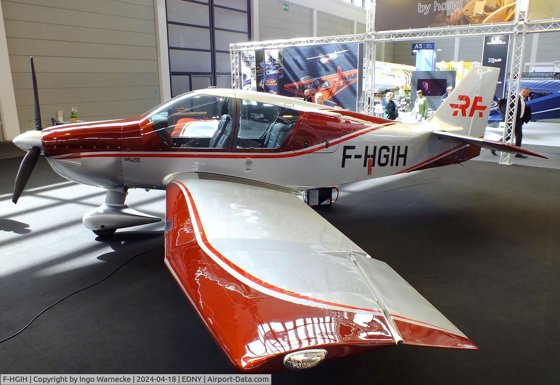 F-HGIH, Robin DR-400-140B Major C/N 2750, Robin DR.401-155CDI with Thielert Centurion (Continental CD-155) Jet A/diesel engine at the AERO 2024, Friedrichshafen