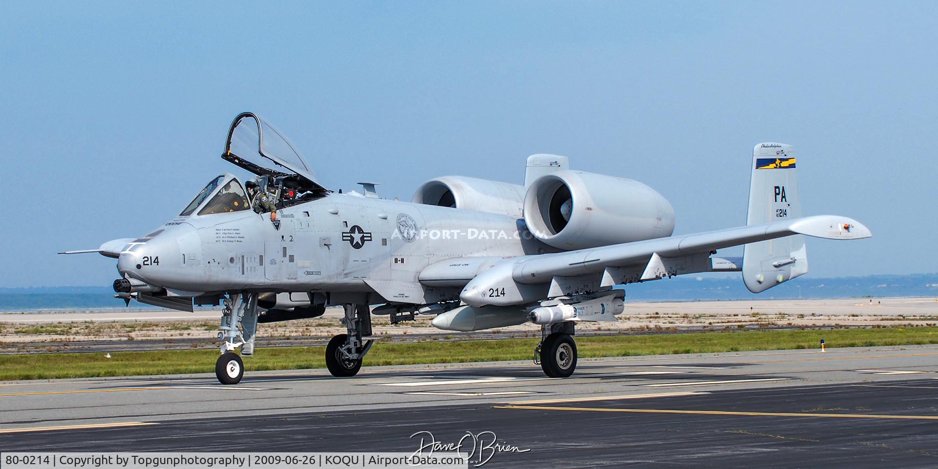 80-0214, 1980 Fairchild Republic A-10C Thunderbolt II C/N A10-0564, A-10 from the now deactivated 111th FW arrives for the RI air show