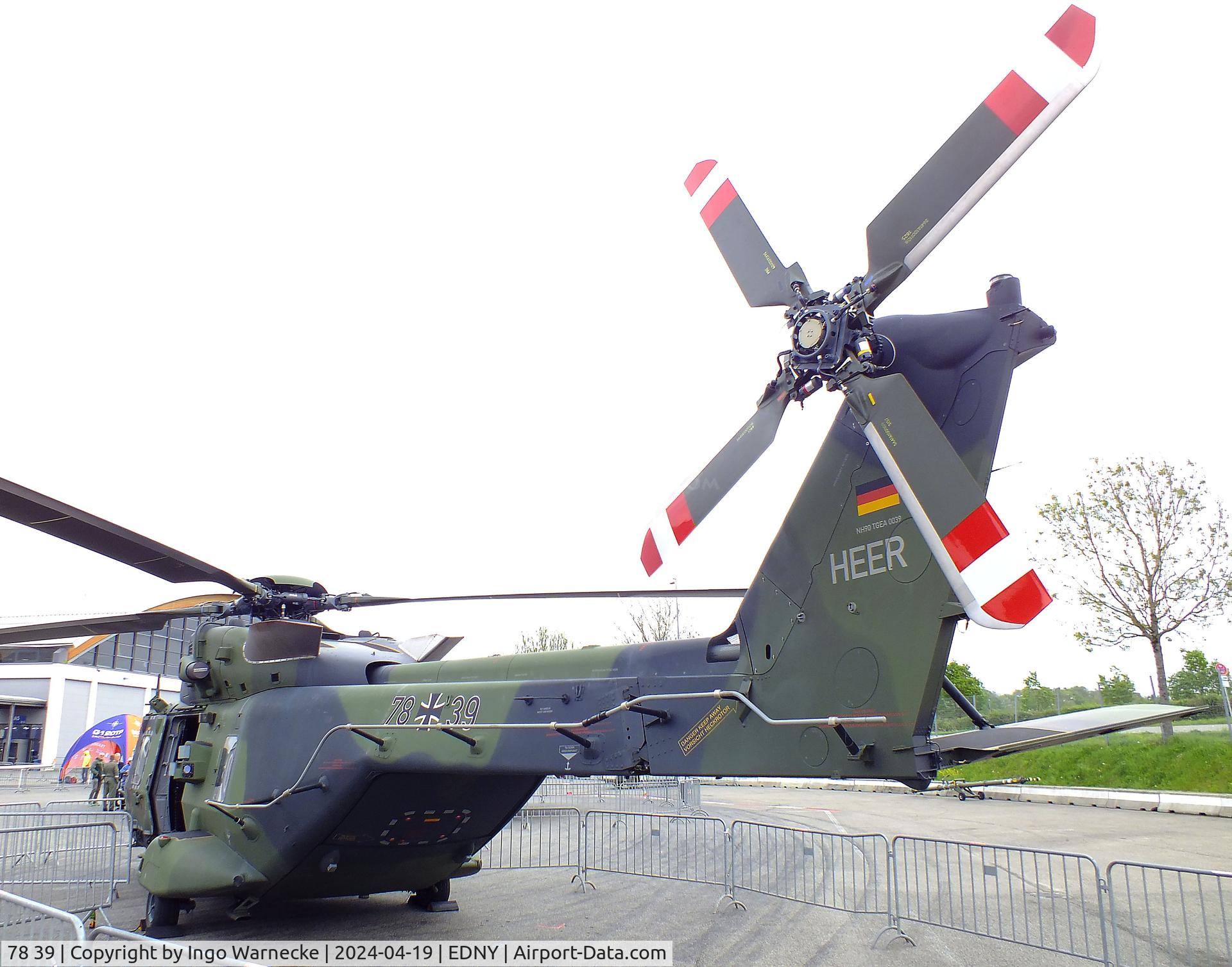 78 39, NHI NH-90 TTH Caiman C/N TGEA39, NHI NH90 TTH of the Heeresflieger (German Army) at the AERO 2024, Friedrichshafen