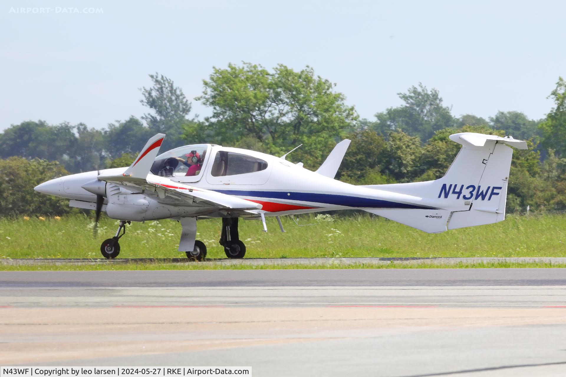N43WF, 2006 Diamond DA-42NG Twin Star C/N 42.098, Roskilde 27.5.2024
