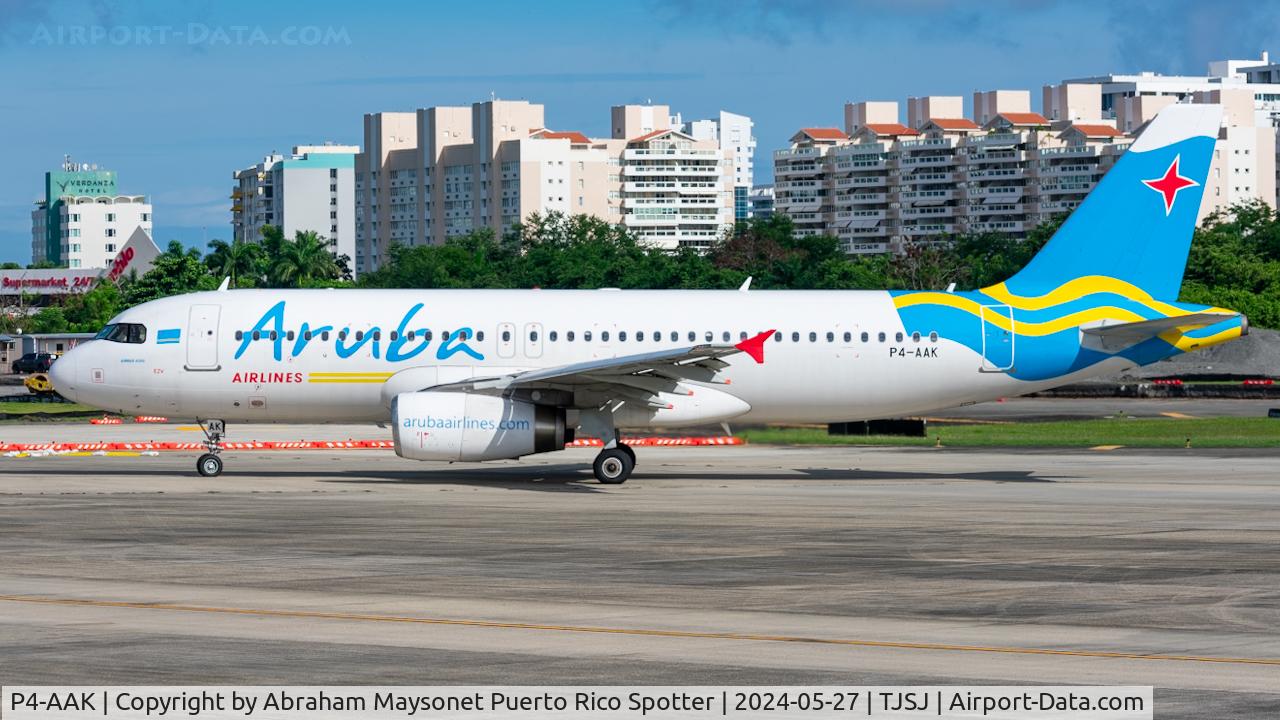 P4-AAK, 2010 Airbus A320-232 C/N 4459, Taxing for departure on runway 10