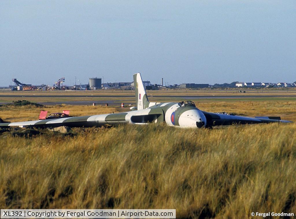 XL392, 1962 Avro Vulcan B.2 C/N Set 42, XL 392 at the fire dump at RAF Valley on Angelsey