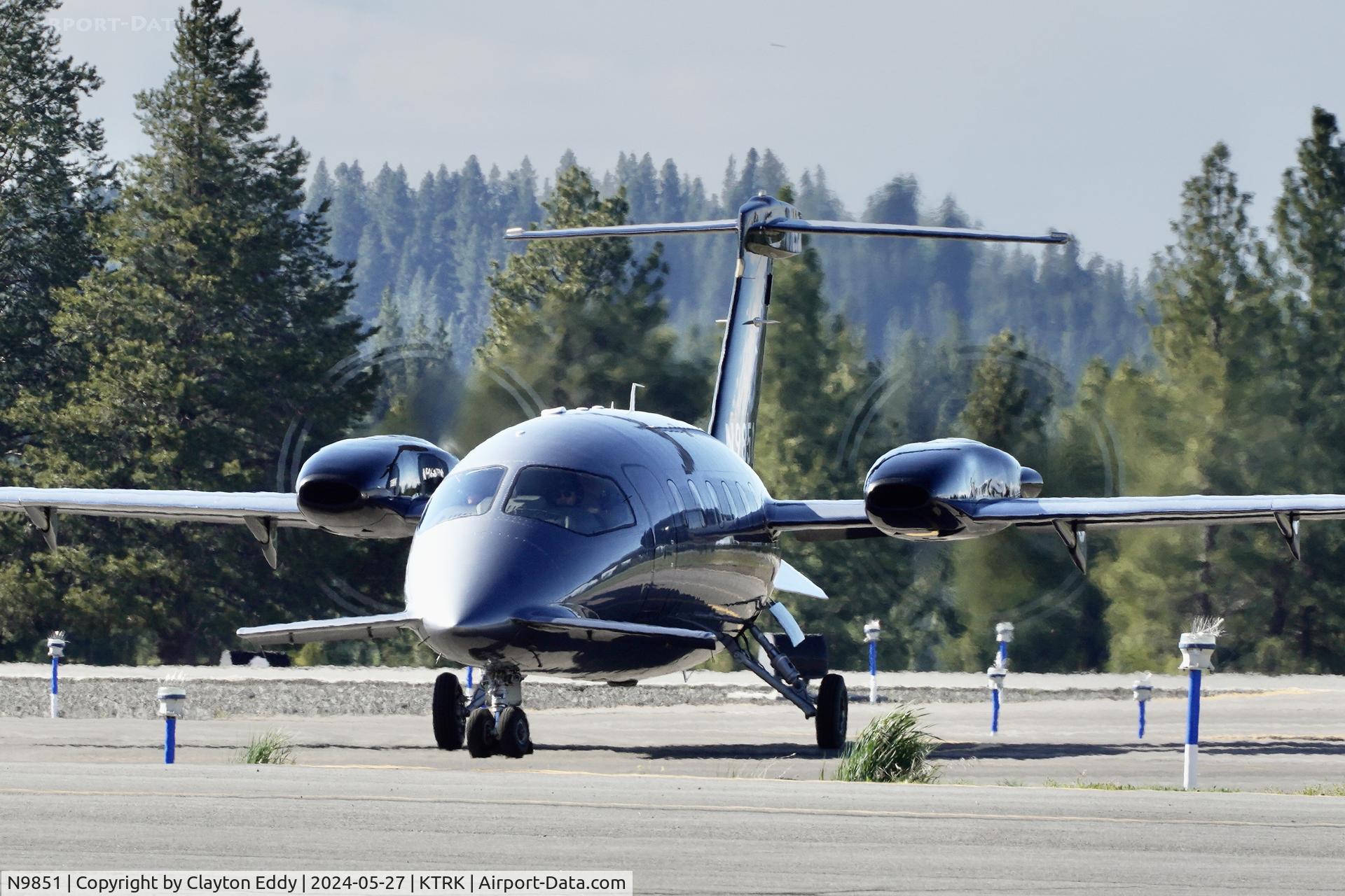 N9851, 2011 Piaggio P180 Avanti II C/N 1223, Truckee Tahoe airport in California 2024.