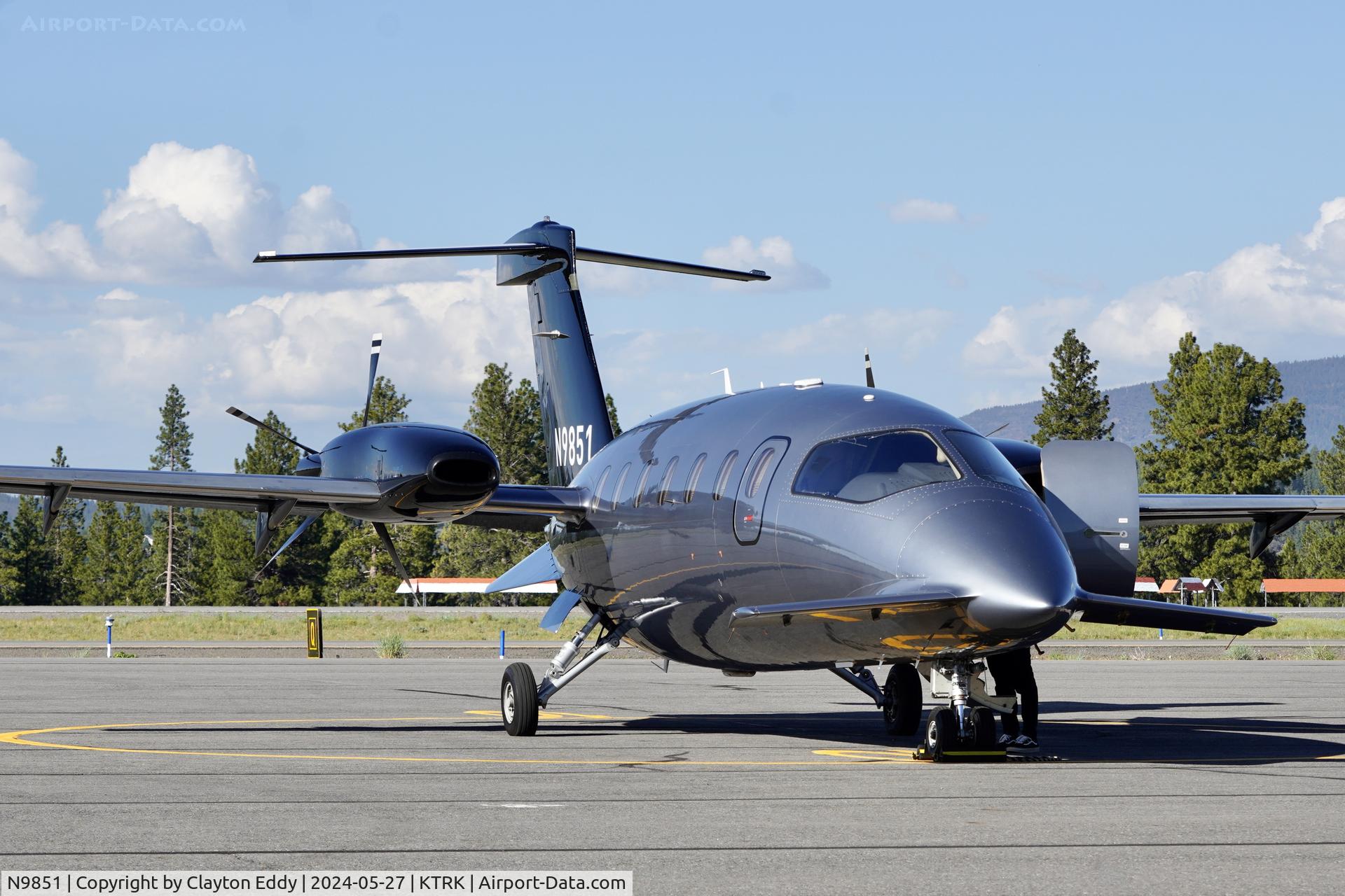 N9851, 2011 Piaggio P180 Avanti II C/N 1223, Truckee Tahoe airport in California 2024.