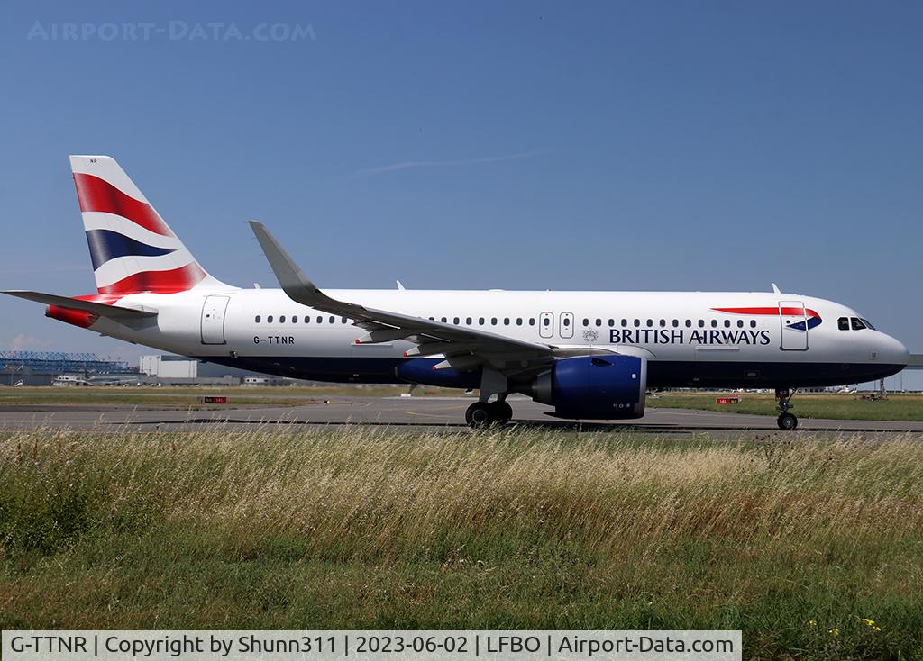 G-TTNR, 2021 Airbus A320-251N C/N 10493, Taxxing holding point rwy 14L for departure...