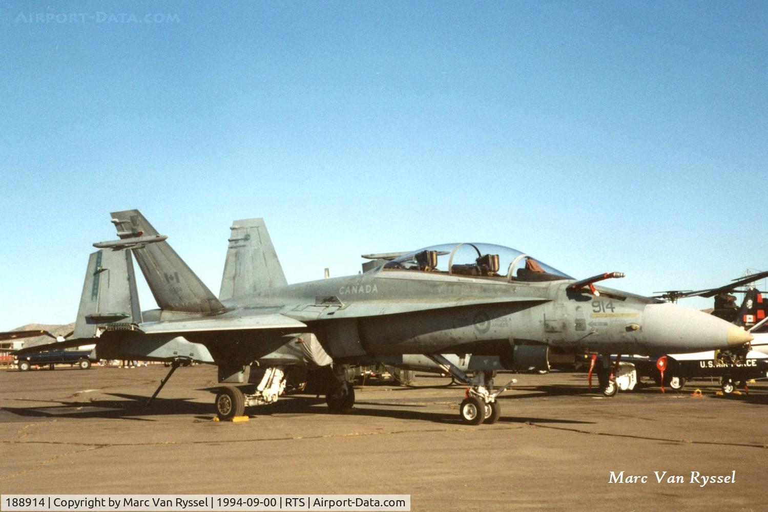 188914, 1983 McDonnell Douglas CF-188B Hornet C/N 175/B038, 188914 at Reno Stead in Sept. 1994.