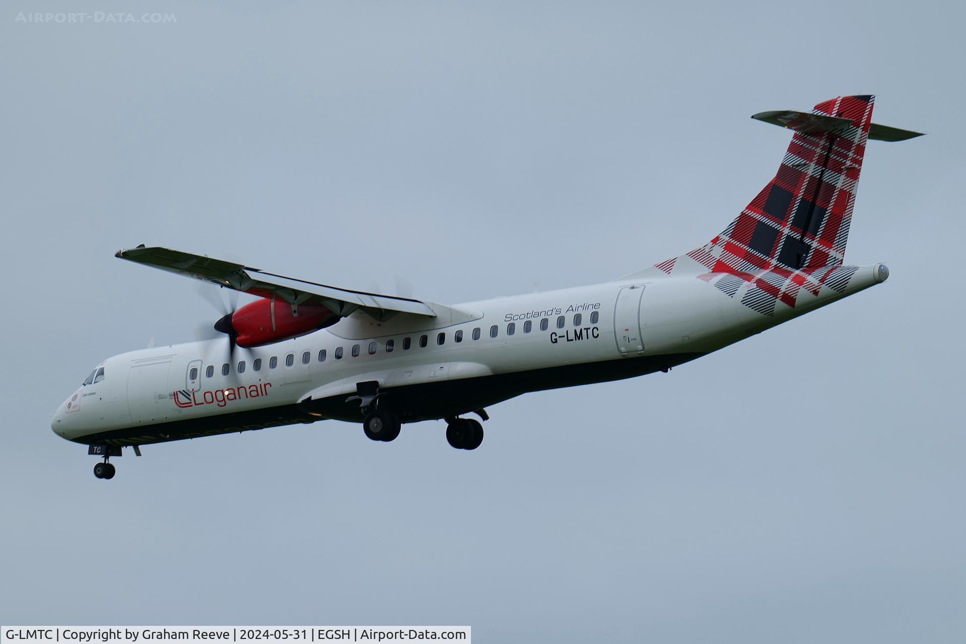 G-LMTC, 2015 ATR 72-600 (72-212A) C/N 1257, Landing at Norwich.