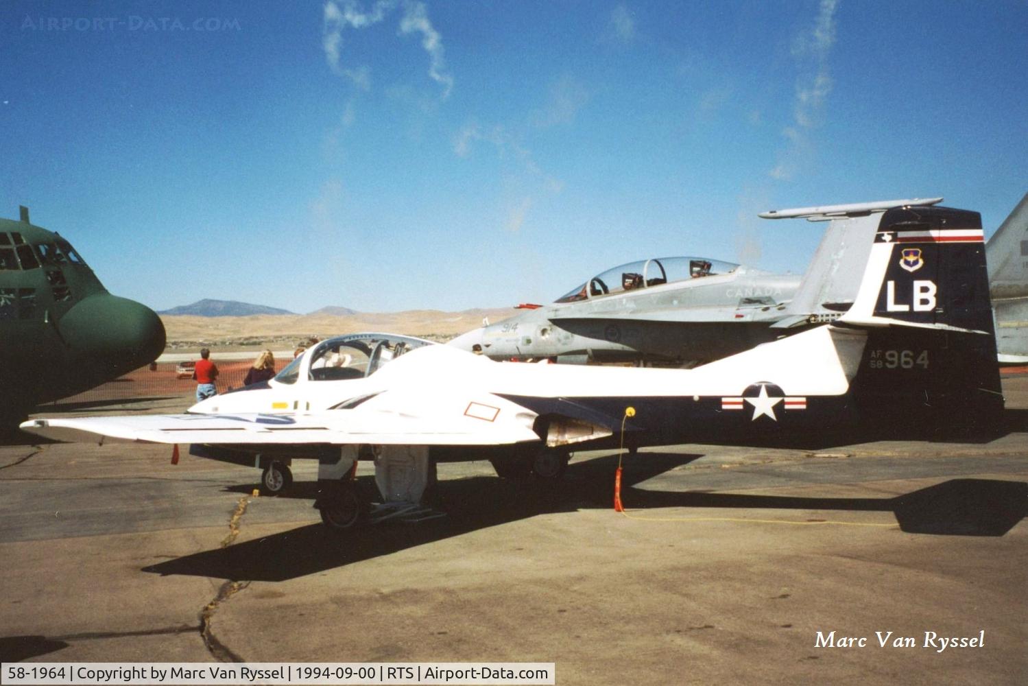 58-1964, 1958 Cessna T-37B Tweety Bird C/N 40389, 58-1964 at Reno Stead during the Air Races in Sept 1994.