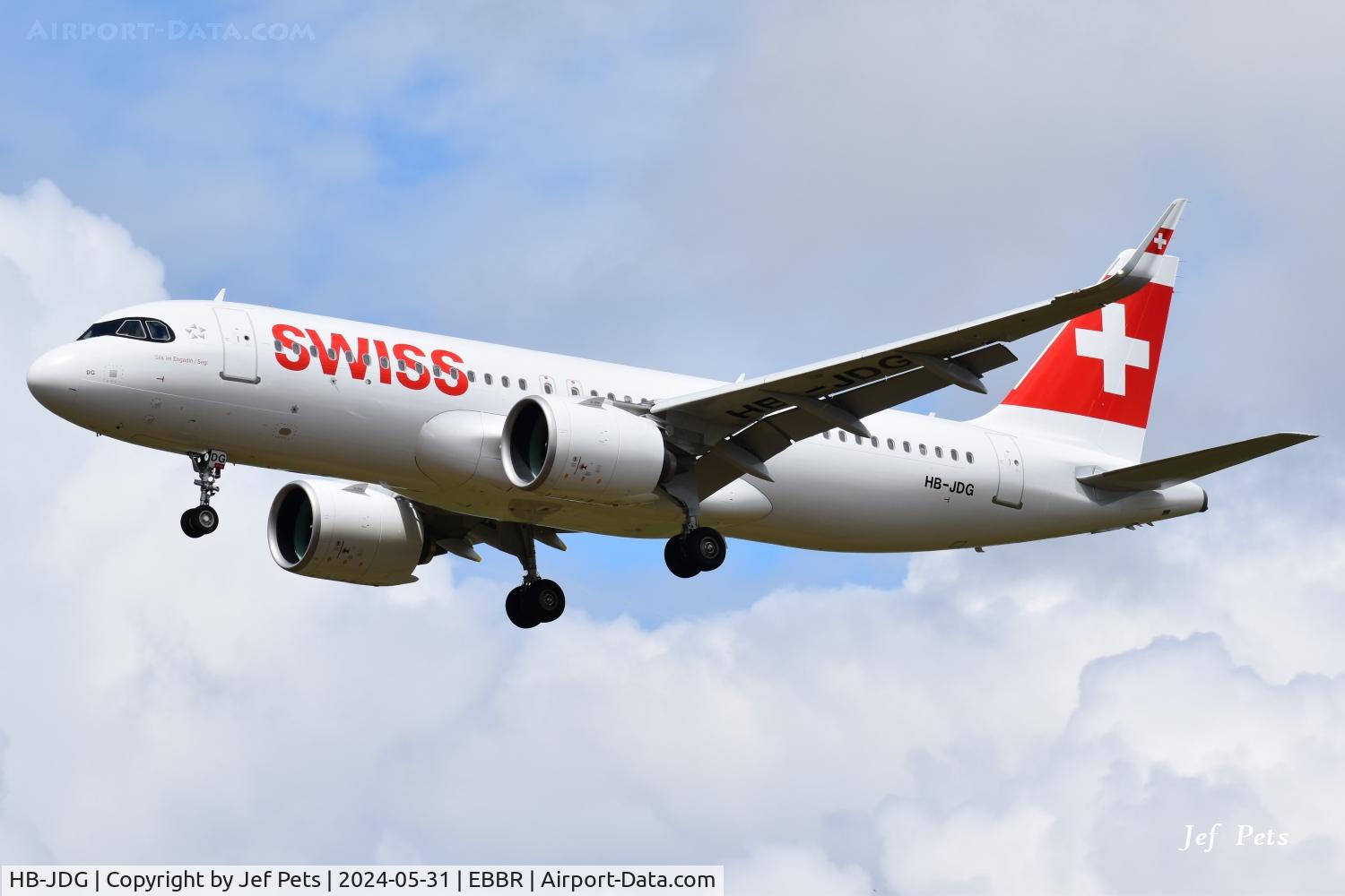HB-JDG, 2024 Airbus A320-271N C/N 11911, Landing at Brussels Airport.