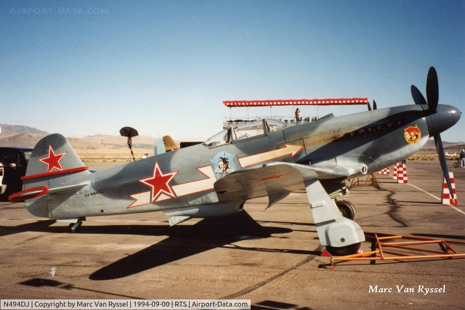 N494DJ, 1993 Yakovlev Yak-3M C/N 0470103, N494DJ  race #12 was flown by Alan Preston during the Reno Air Races in Sept 1994.