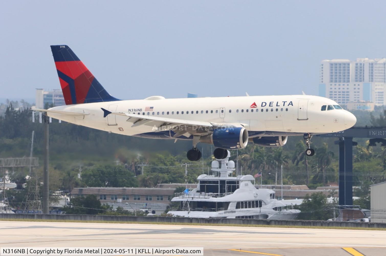N316NB, 2000 Airbus A319-114 C/N 1249, DAL A319 zx RDU-FLL
