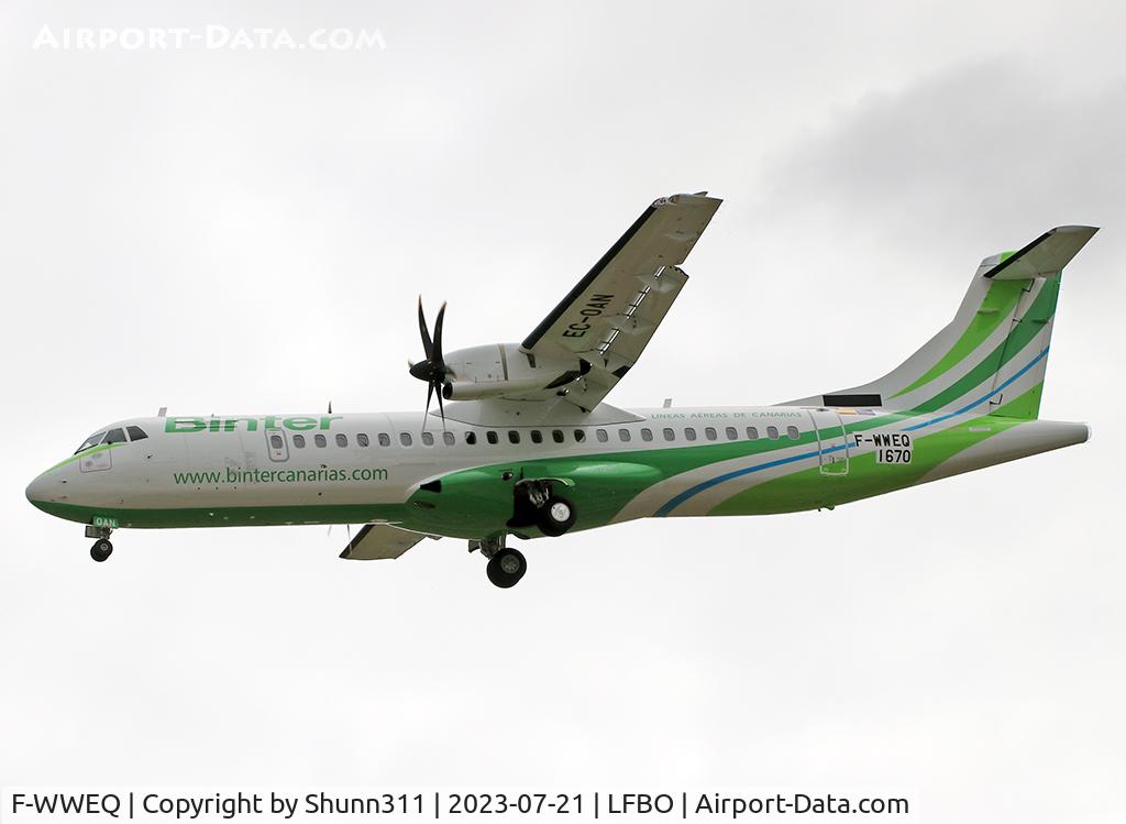 F-WWEQ, 2023 ATR 72-600 C/N 1670, C/n 1670 - To be EC-OAN