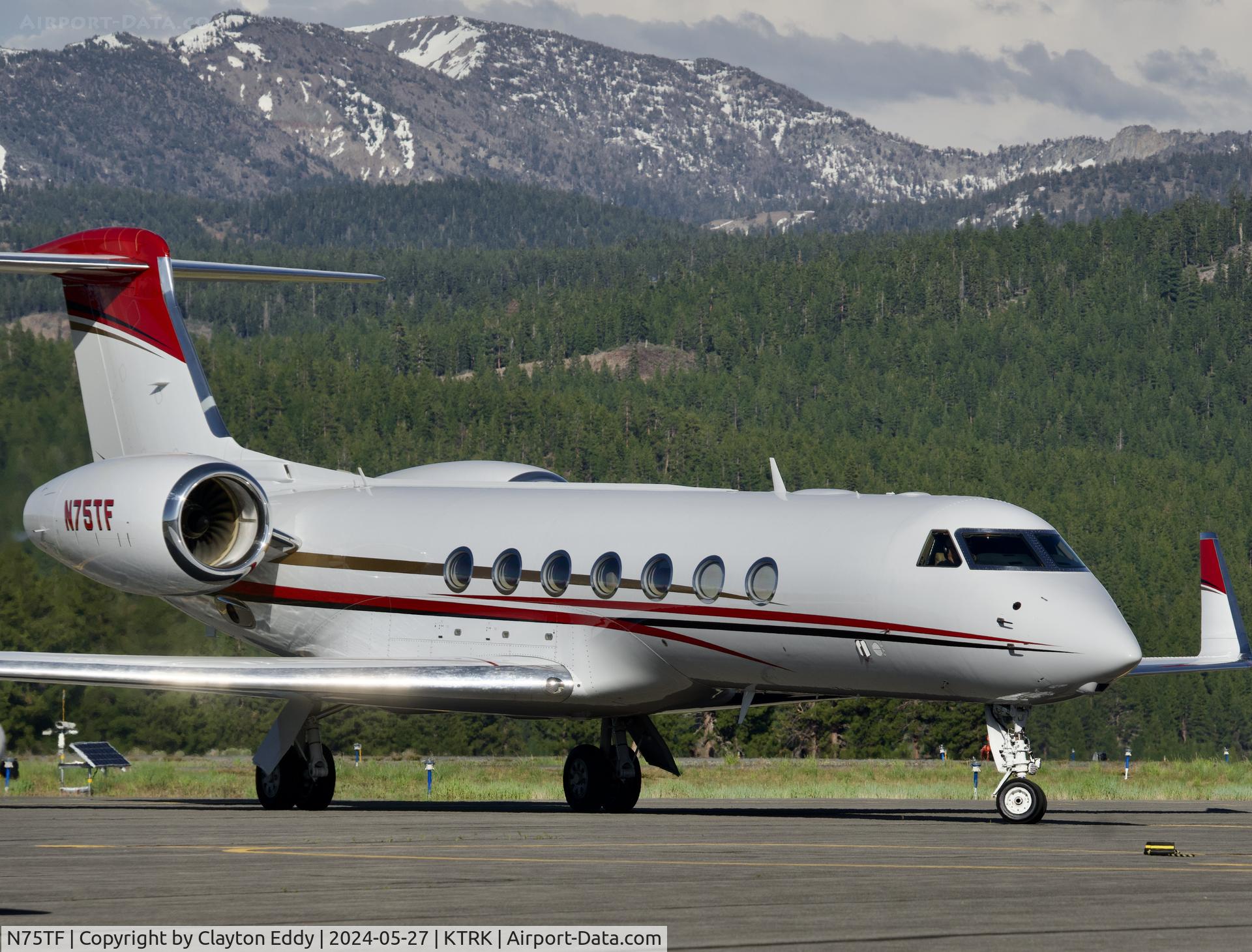 N75TF, 2011 Gulfstream Aerospace GV-SP (G550) C/N 5333, Truckee Tahoe airport in California 2024.