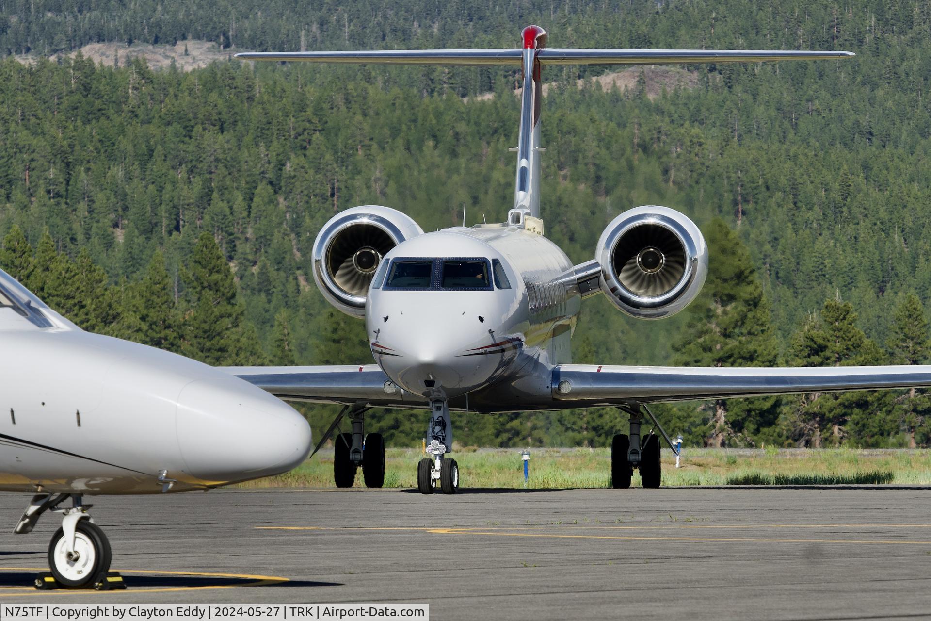 N75TF, 2011 Gulfstream Aerospace GV-SP (G550) C/N 5333, Truckee Tahoe airport in California 2024.