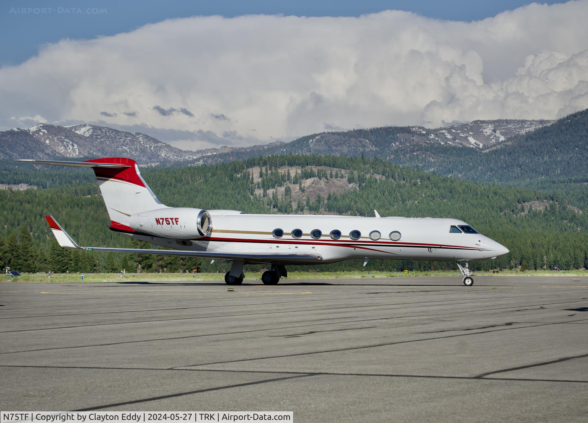N75TF, 2011 Gulfstream Aerospace GV-SP (G550) C/N 5333, Truckee Tahoe airport in California 2024.