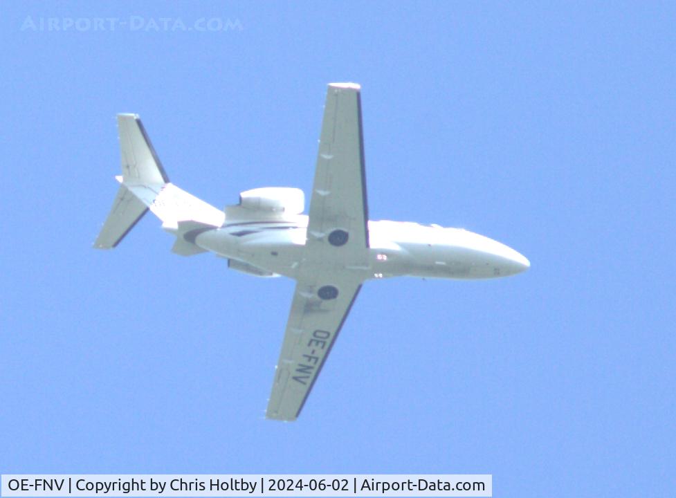 OE-FNV, 2008 Cessna 510 Citation Mustang Citation Mustang C/N 510-0157, Over Ware, Herts going into STansted, Essex