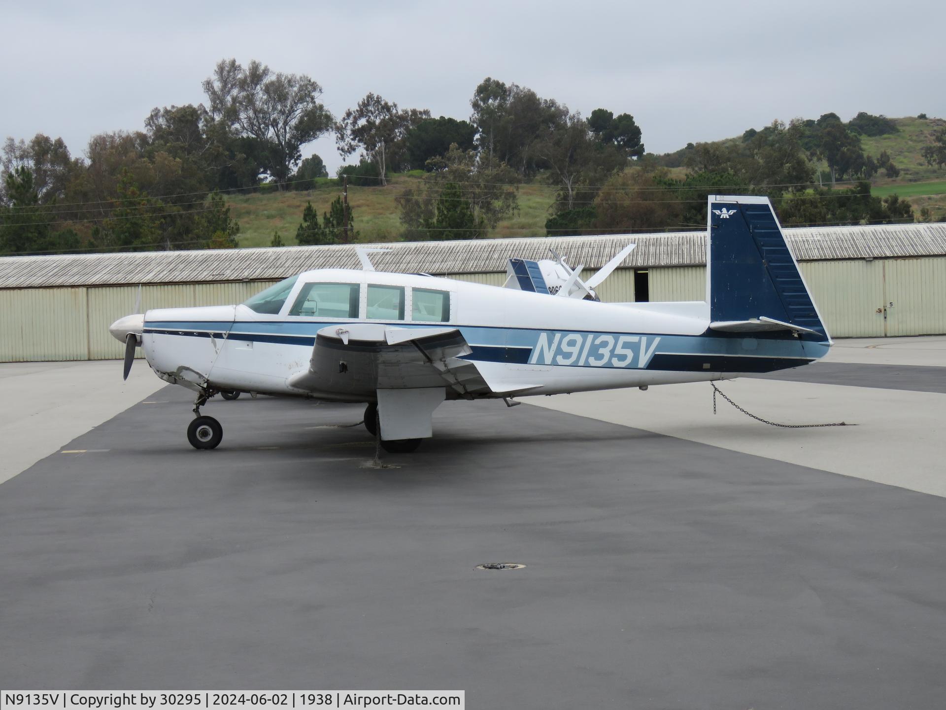 N9135V, 1969 Mooney M20F Executive C/N 690033, Parked