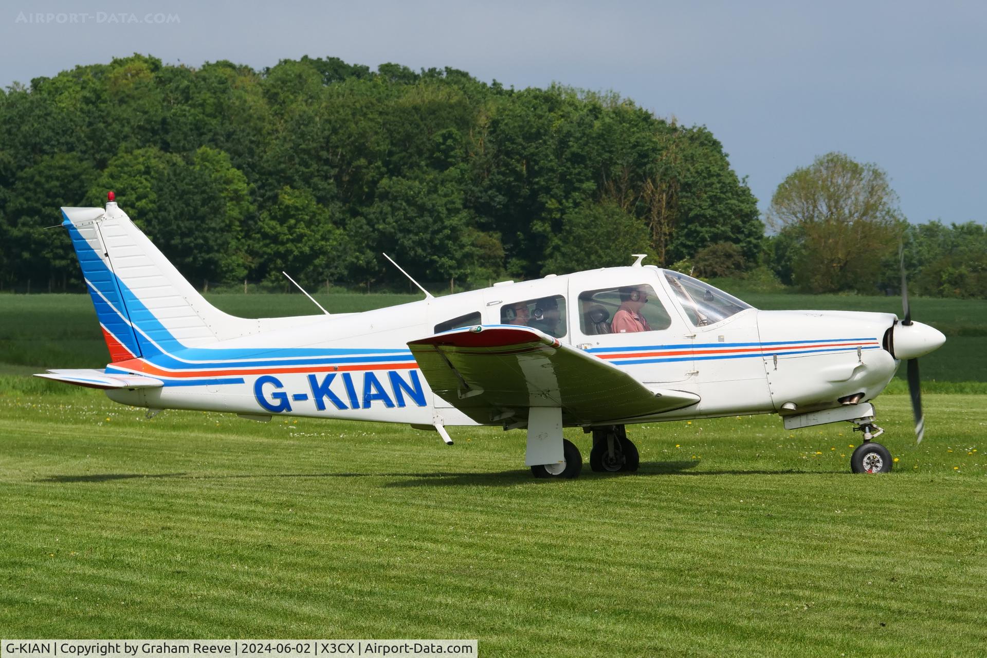 G-KIAN, 1978 Piper PA-28R-201 Cherokee Arrow III C/N 28R-7837022, Just landed at Northrepps.