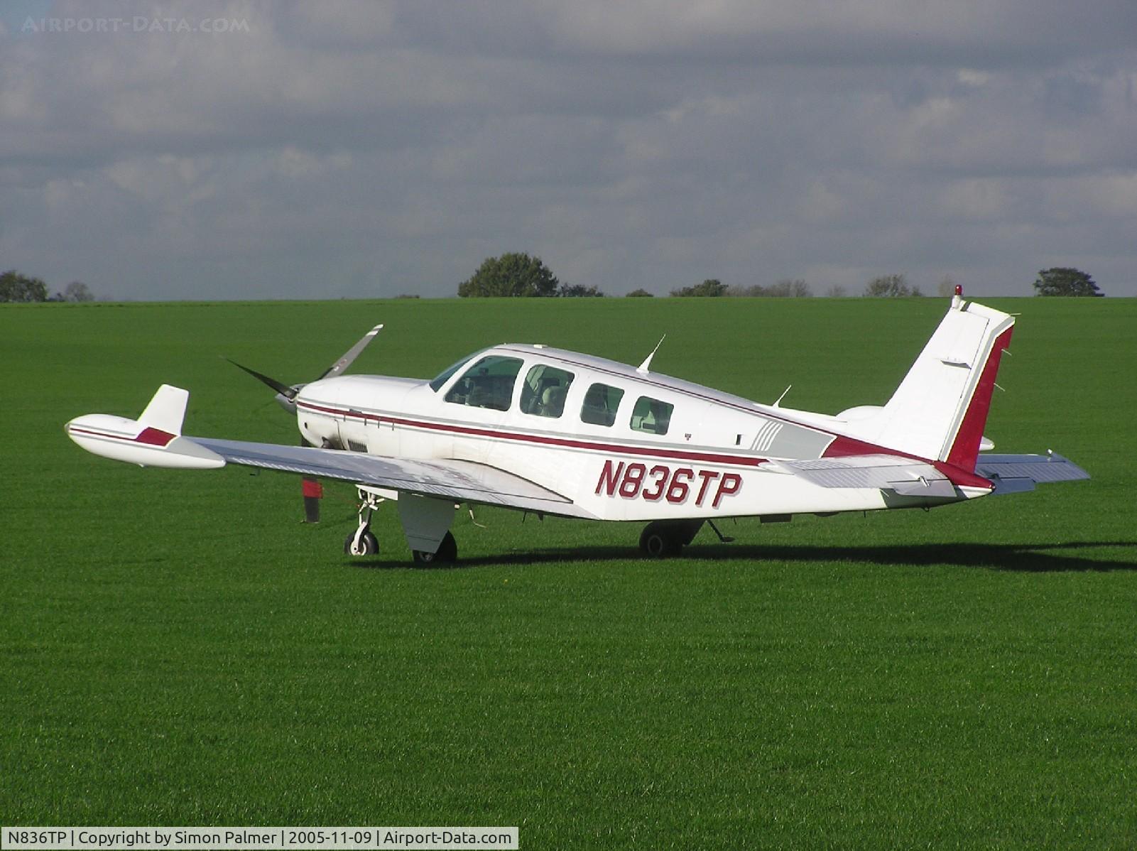 N836TP, 1984 Beech A36 Bonanza 36 C/N E=2124, Beech at Sywell aerodrome, UK