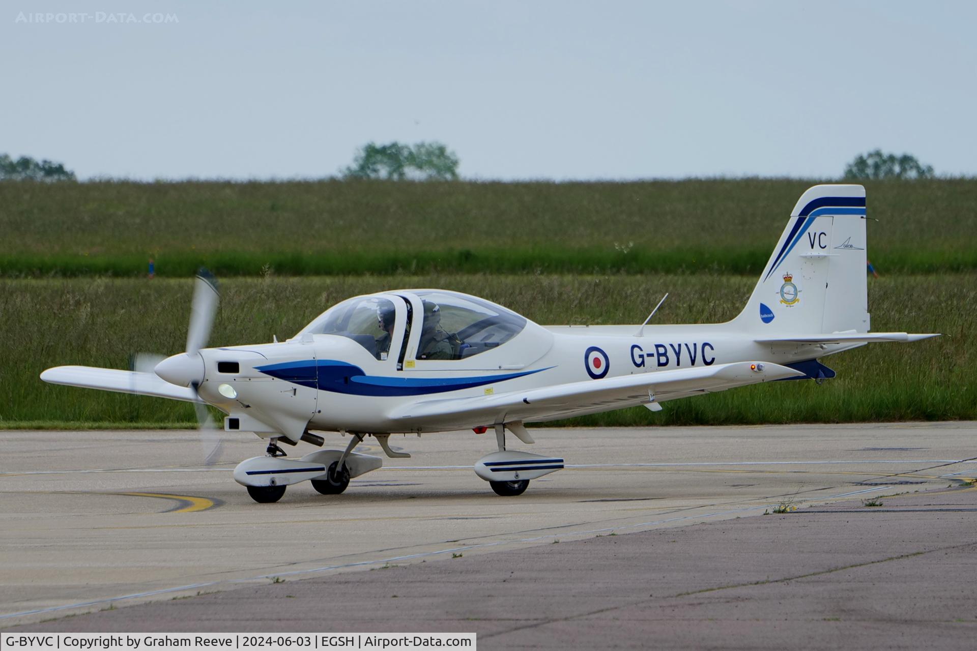 G-BYVC, 2000 Grob G-115E Tutor T1 C/N 82113/E, Just landed at Norwich.