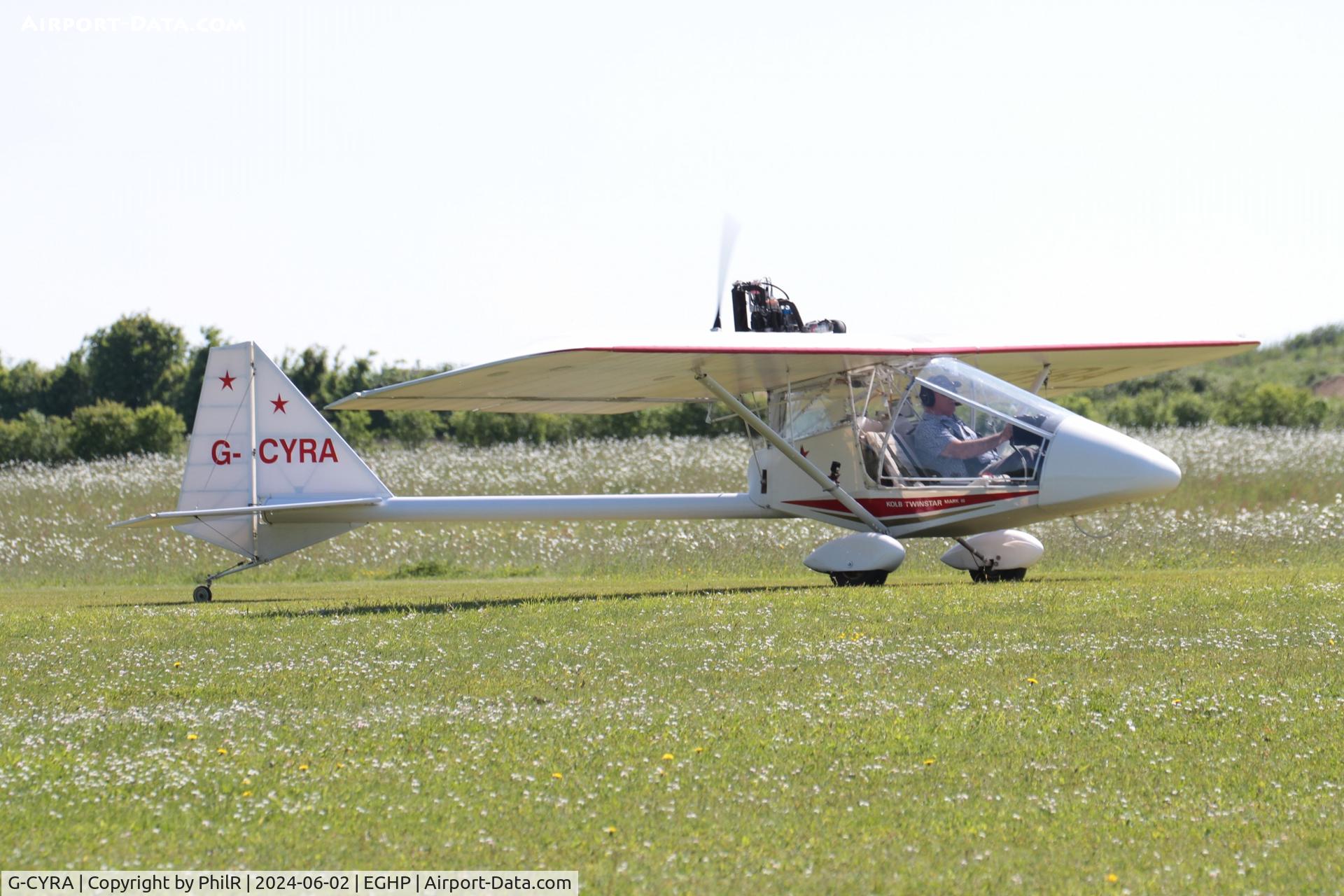 G-CYRA, 1994 Kolb Twinstar Mk III C/N PFA 205-12434, G-CYRA 1994 Kolb Twinstar Mk III (Modified)Jodel Fly In Popham 02.06.24