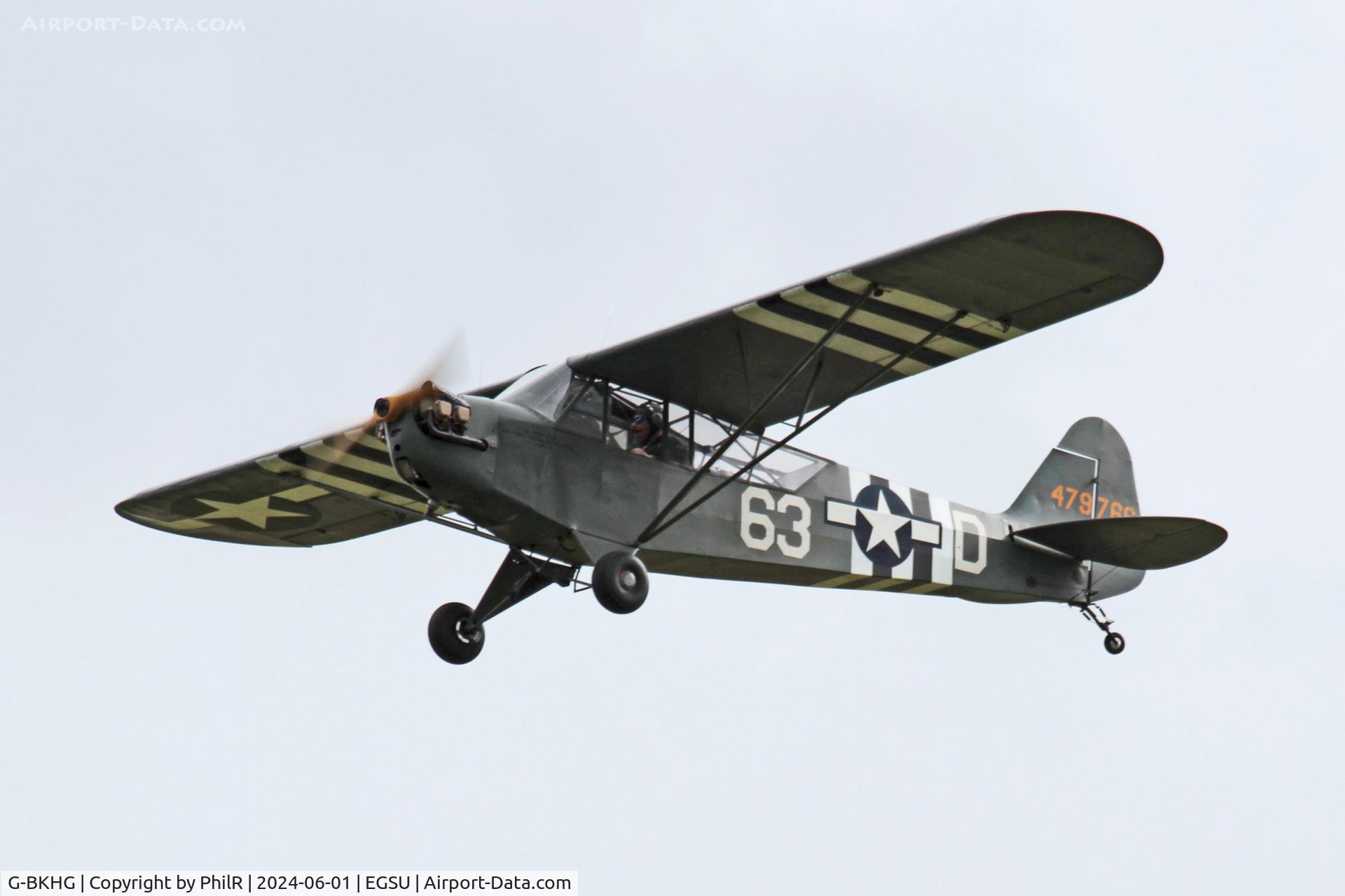G-BKHG, 1942 Piper L-4H Grasshopper (J3C-65D) C/N 12062, 44-79766 (G-BKHG) 1942 Piper J3C-65 Cub (L-4H Grasshopper) D Day Display Duxford 01.06.24