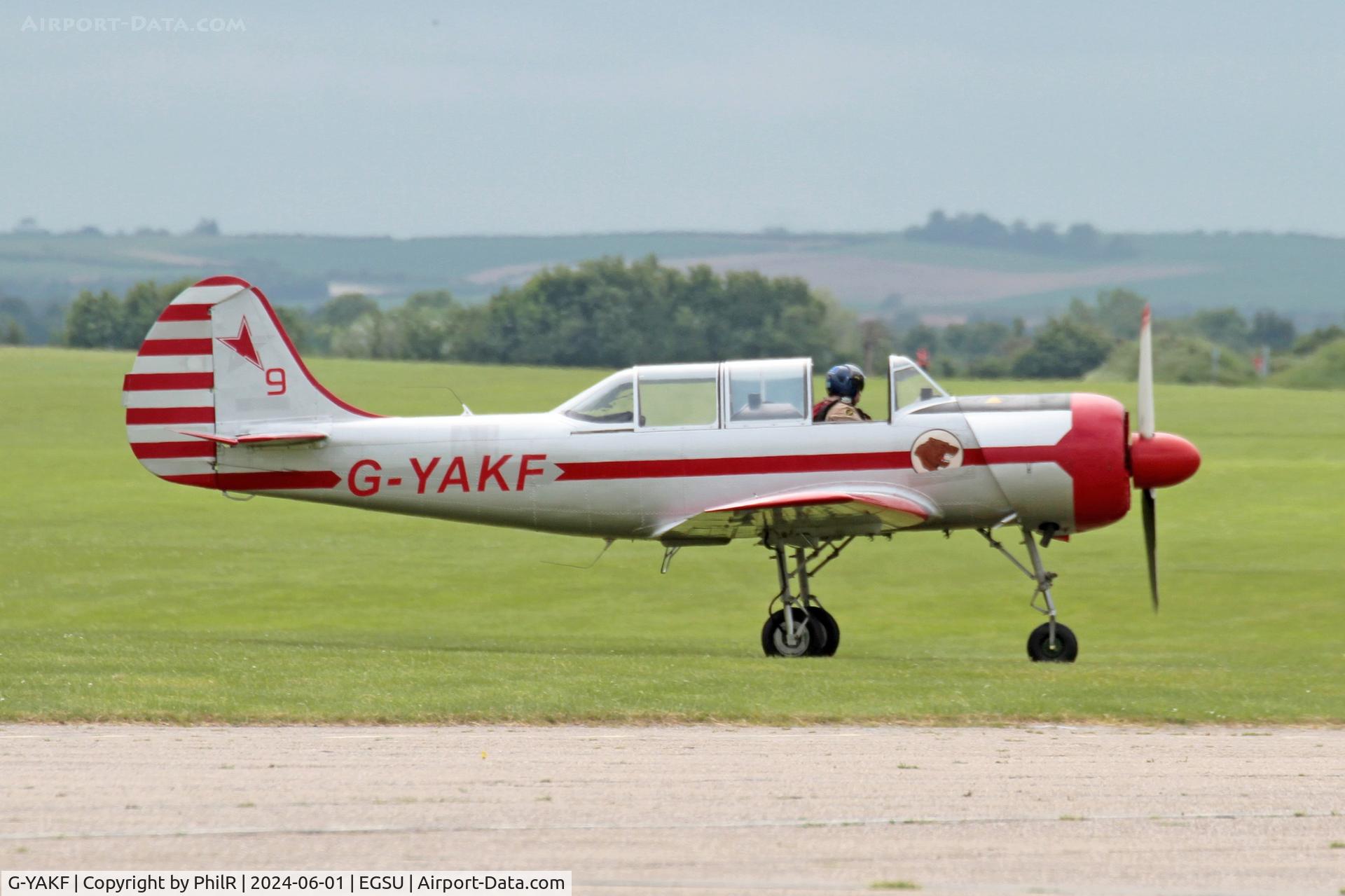 G-YAKF, 1991 Yakovlev (Aerostar) Yak-52 C/N 9111205, G=YAKF 1991 Aerostar Yak-52 D Day Display Duxford 01.06.24
