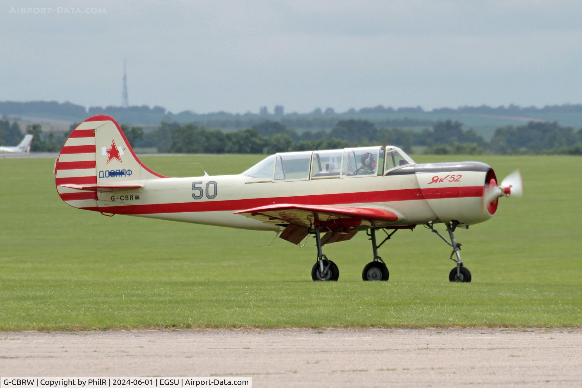 G-CBRW, 1991 Yakovlev (Aerostar) Yak-52 C/N 9111415, G-CBRW 1991 Aerostar Yak-52D Day Display Duxford 01.06.24
