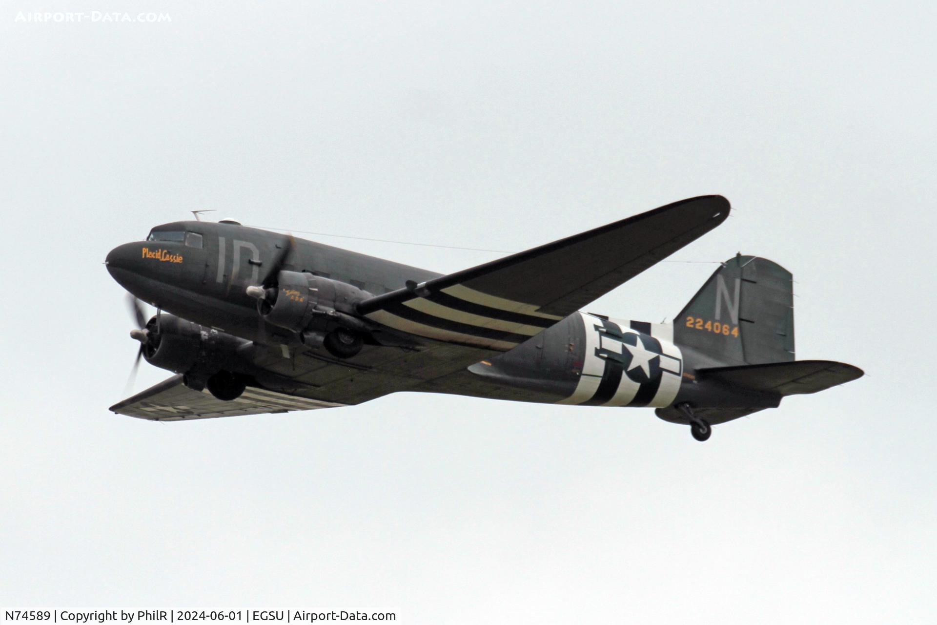 N74589, 1943 Douglas DC3C-S1C3G (C-47A) C/N 9926, N74589 (42-24064) 1943 Douglas C-47 D Day Display Duxford 01.06.24 (3)